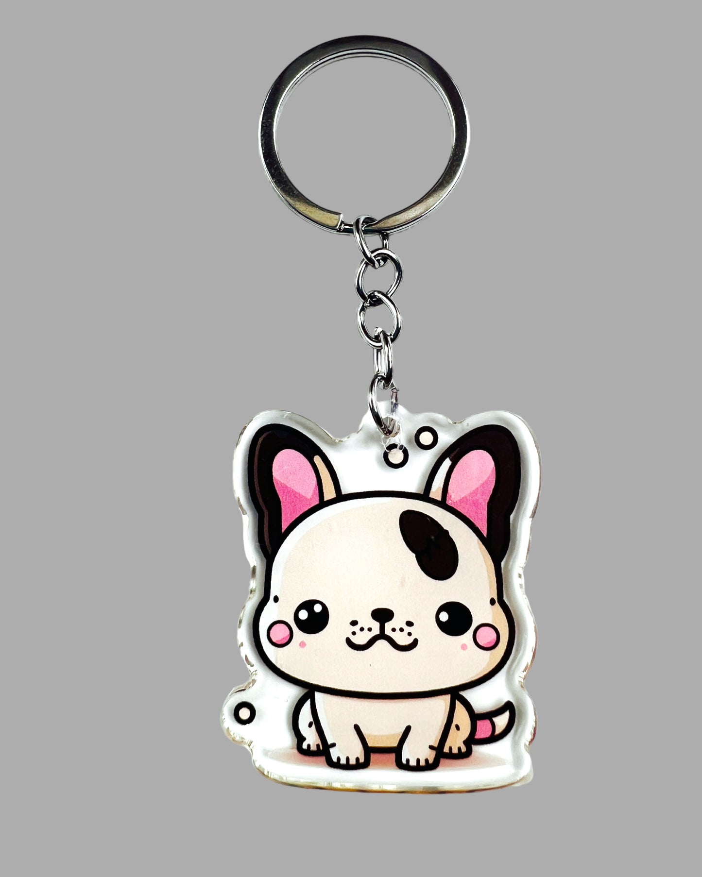 French Bulldog Dog Acrylic Keychain Cute kawaii memorial ornament, pet portrait charm gift  backpack photo fob, dad car décor, dog mom gift