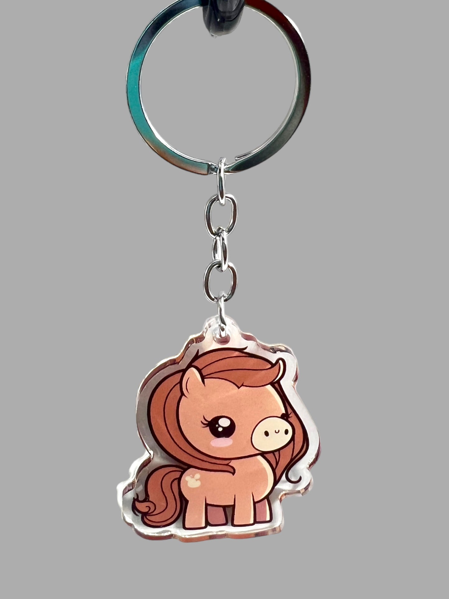 Horse Acrylic Keychain, Cute kawaii memorial ornament, pet portrait charm gift  backpack Horse Acrylic Keychain, Farm Animal Cute kawaii memorial ornament, pet portrait charm gift  backpack fob, dad car décor, first day of school gift