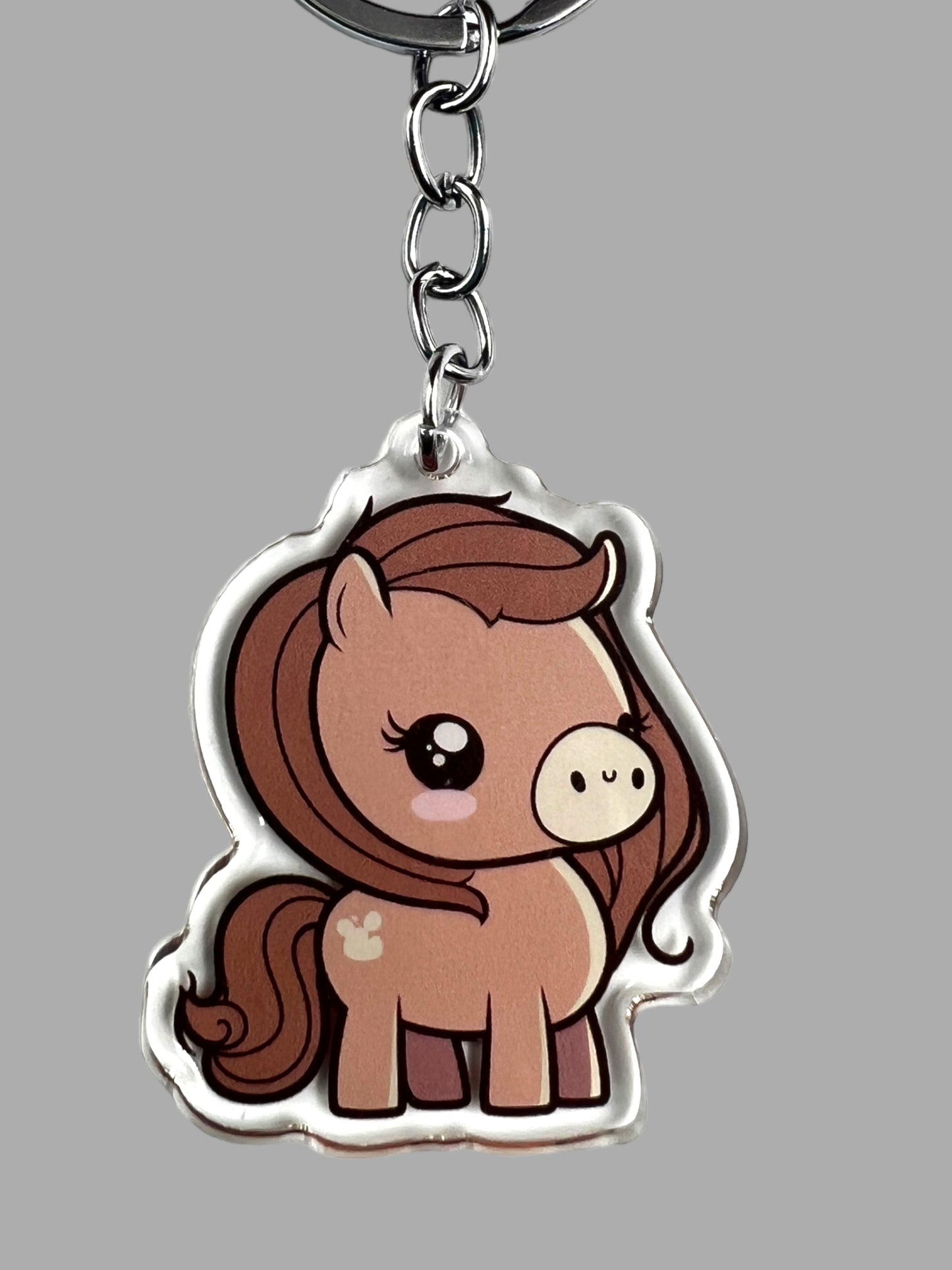 Horse Acrylic Keychain, Cute kawaii memorial ornament, pet portrait charm gift  backpack Horse Acrylic Keychain, Farm Animal Cute kawaii memorial ornament, pet portrait charm gift  backpack fob, dad car décor, first day of school gift