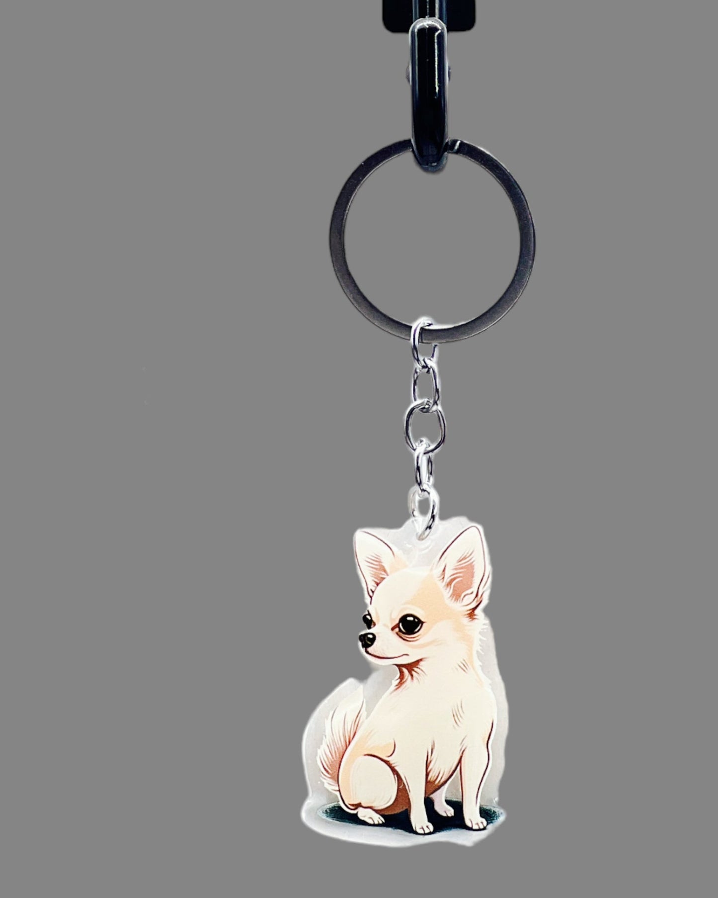 Chihuahua Acrylic Keychain Cute kawaii memorial ornament, pet portrait charm gift  backpack fob, dad car décor, dog mom