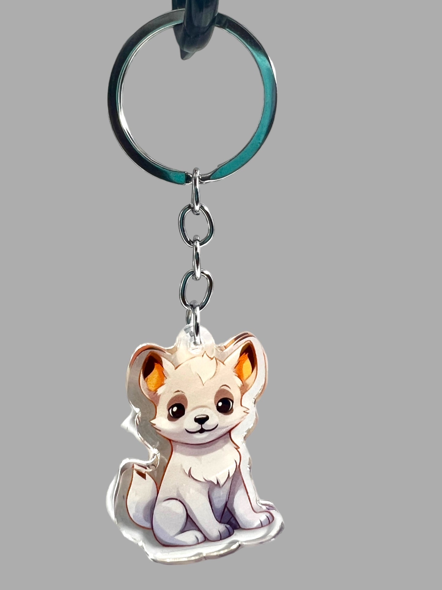 Hokkaido Dog Acrylic Keychain,  Cute kawaii memorial ornament, pet portrait charm gift, backpack fob, dad car décor, dog mom gift