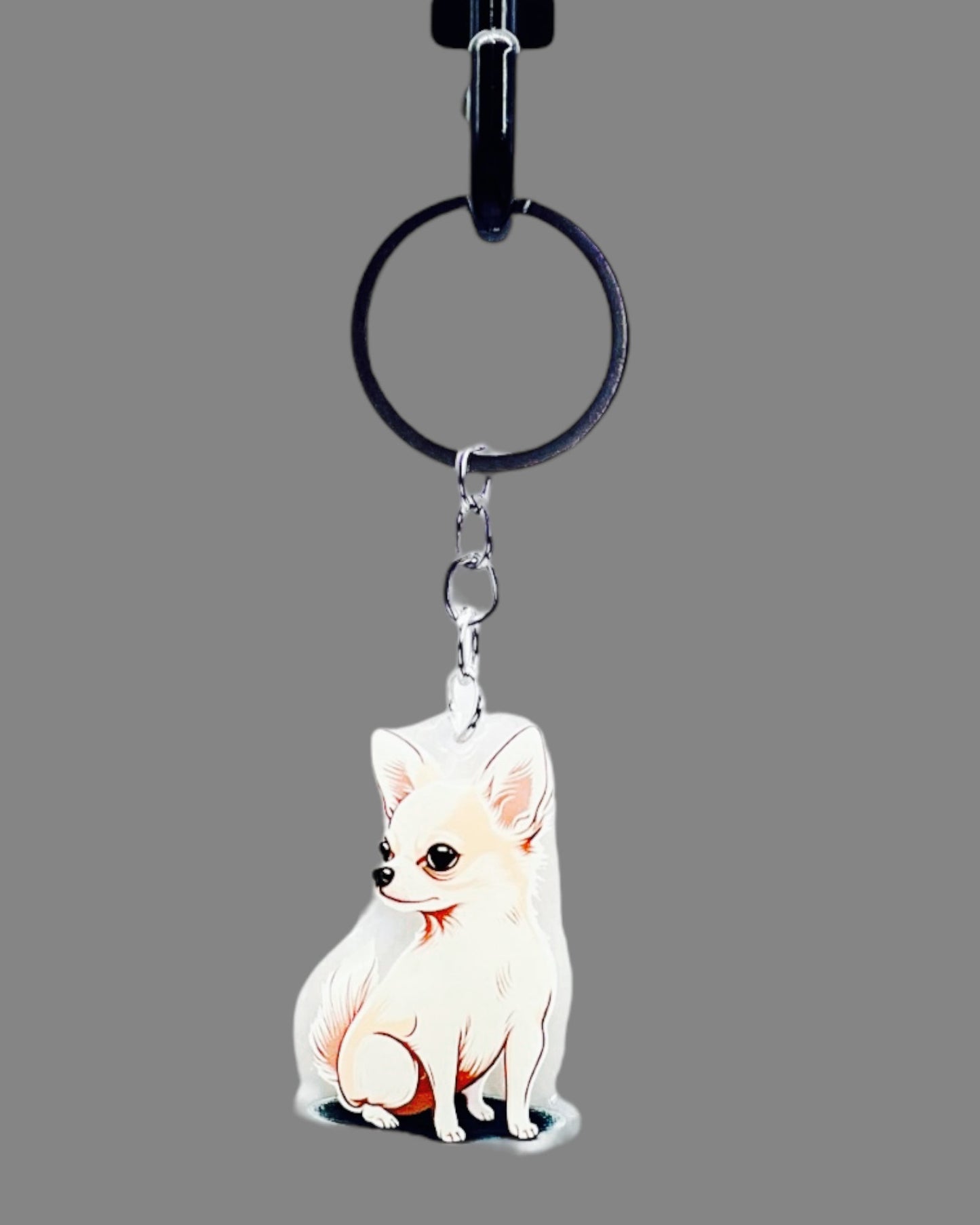 Chihuahua Acrylic Keychain Cute kawaii memorial ornament, pet portrait charm gift  backpack fob, dad car décor, dog mom