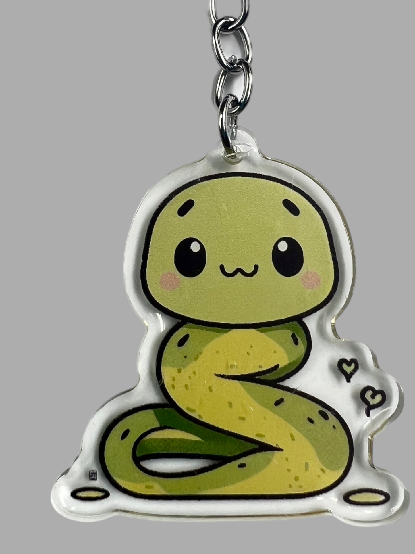 Snake Acrylic Keychain, Wildlife Cute kawaii memorial ornament, pet portrait charm, backpack fob, dad car décor, stocking stuffer, birthday gift