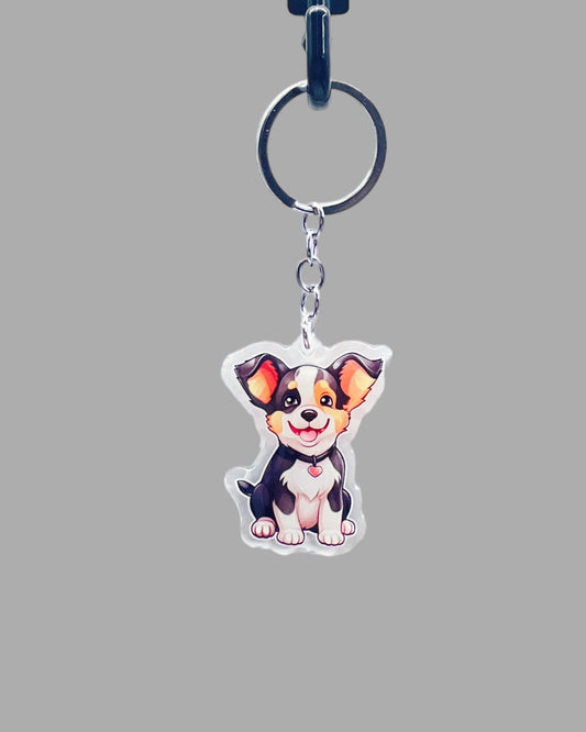 Corgi Dog Acrylic Keychain Cute kawaii memorial ornament, pet portrait charm gift  backpack photo fob, dad car décor, dog mom gift