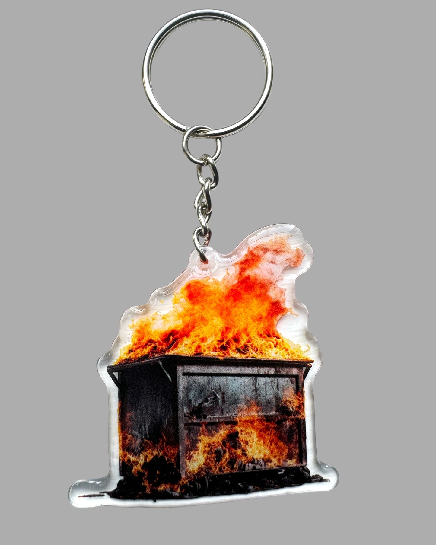 Burning trash other acrylic keychain