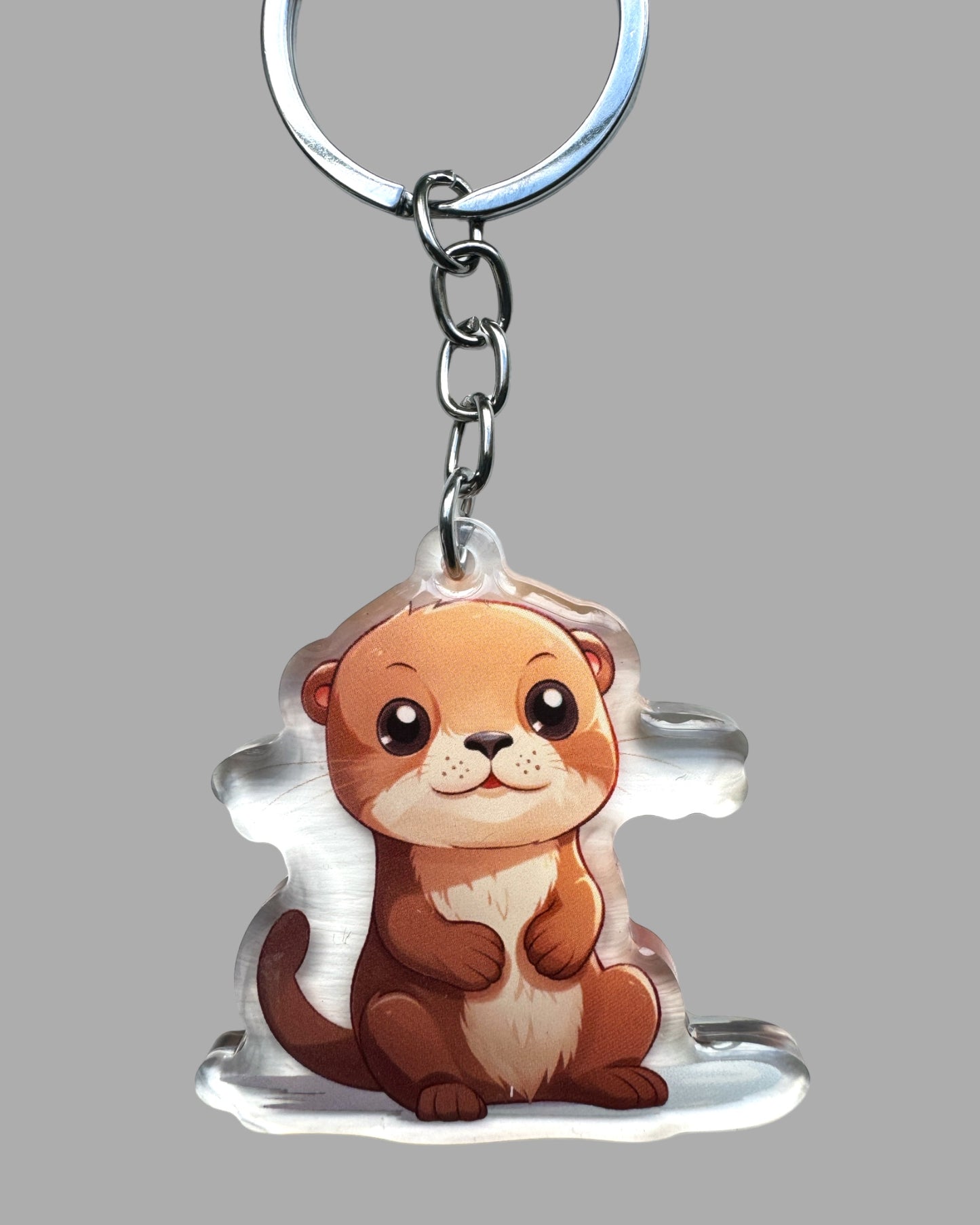 Wildlife acrylic keychain, Cute kawaii memorial ornament, pet portrait charm, backpack fob, dad car décor, stocking stuffer