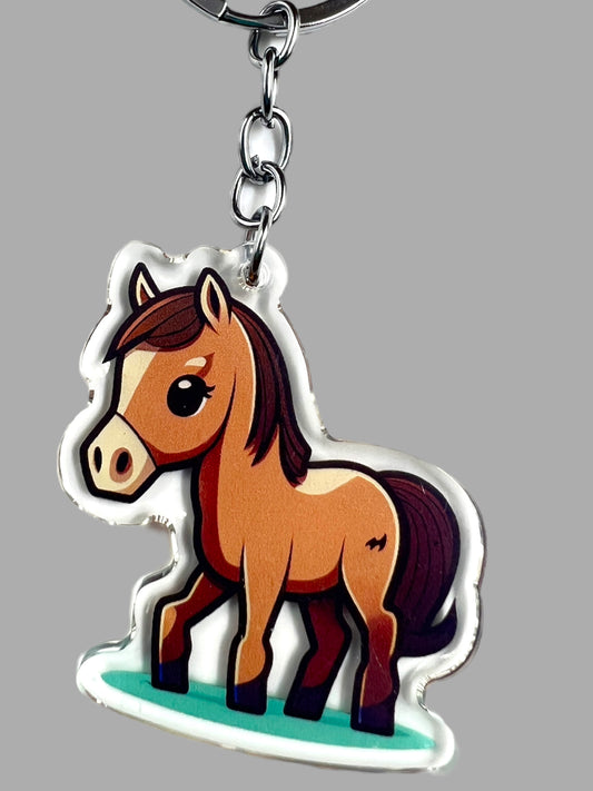 Horse Acrylic Keychain, Cute kawaii memorial ornament, pet portrait charm gift  backpack Horse Acrylic Keychain, Farm Animal Cute kawaii memorial ornament, pet portrait charm gift  backpack fob, dad car décor, first day of school gift