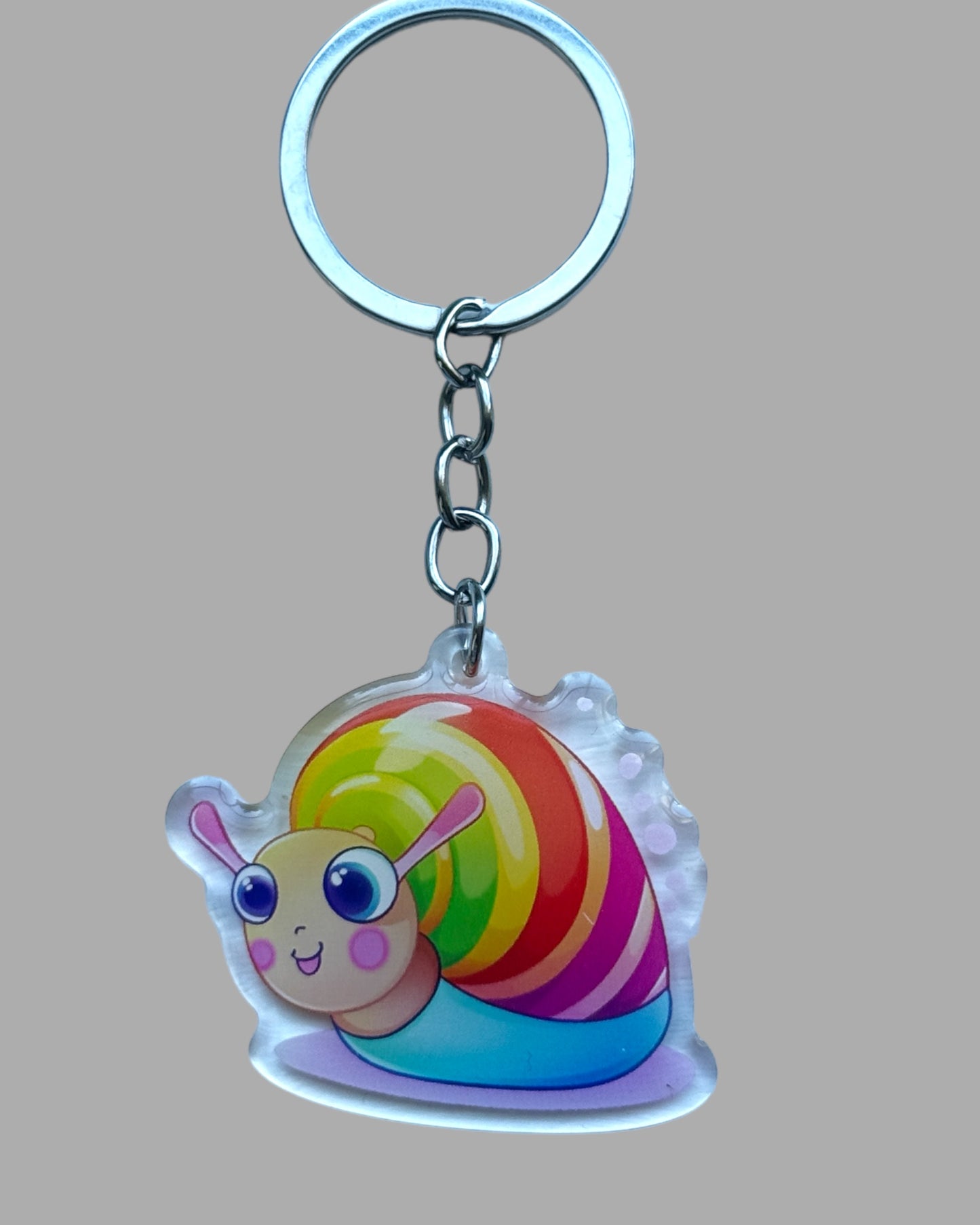 Snail wildlife acrylic keychain, Cute kawaii memorial ornament, pet portrait charm, backpack fob, dad car décor, stocking stuffer, birthday gift