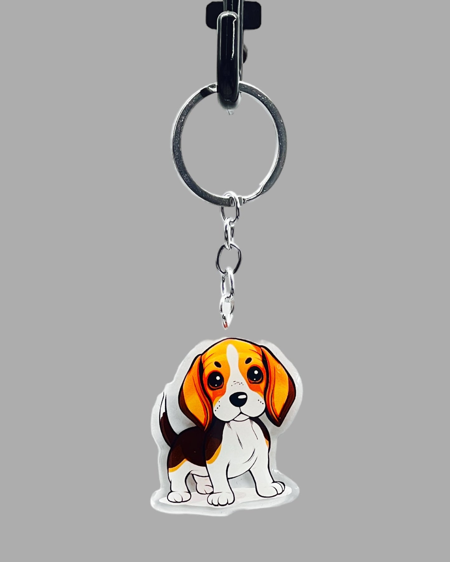 Beagle Dog Acrylic keychain Cute kawaii memorial ornament, pet portrait charm gift  backpack photo fob, dad car décor, first day of school