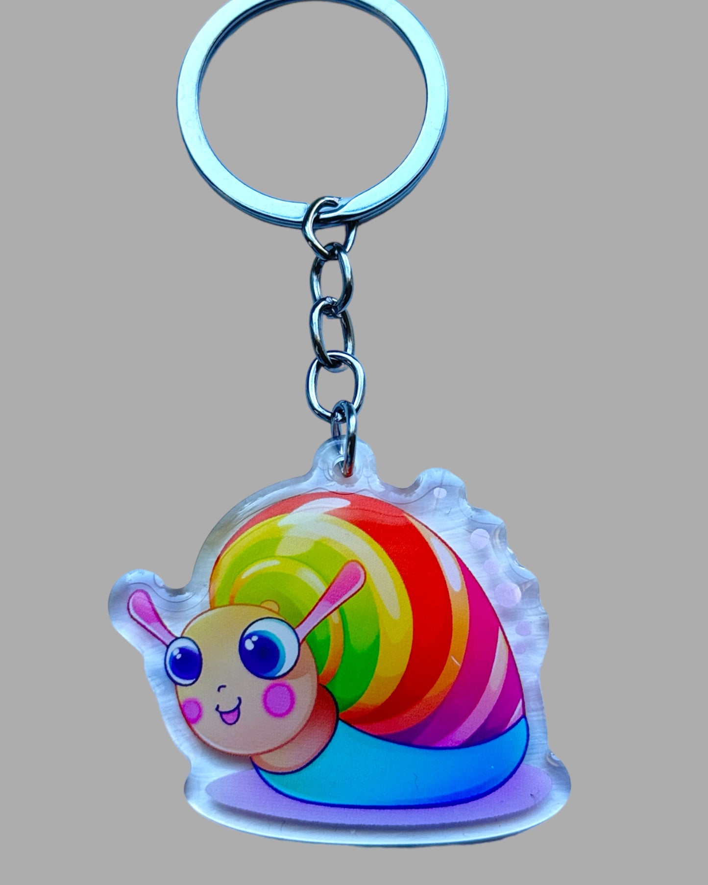 Snail wildlife acrylic keychain, Cute kawaii memorial ornament, pet portrait charm, backpack fob, dad car décor, stocking stuffer, birthday gift