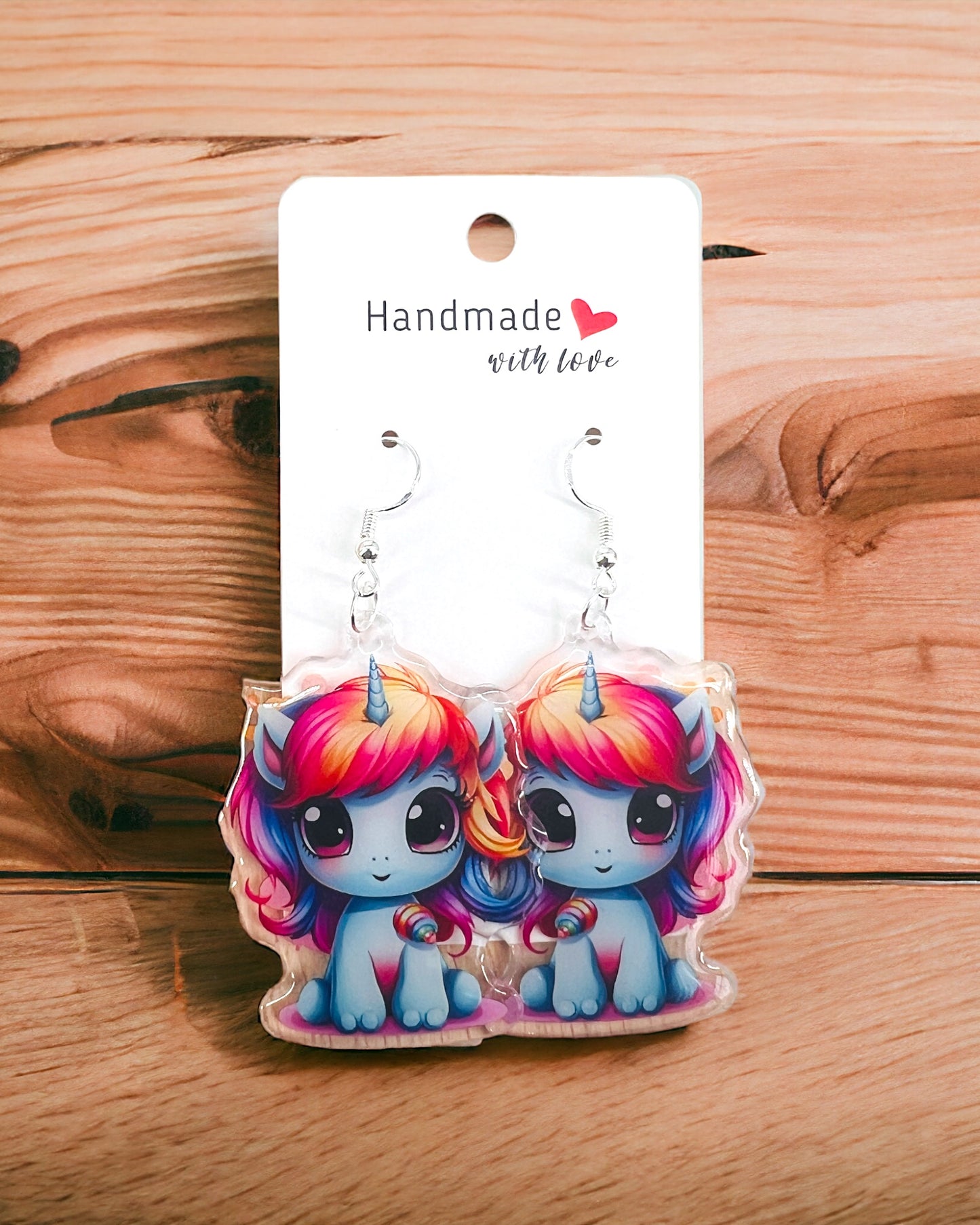 Unicorn Acrylic earrings, funky weird earrings, quirky earrings, cool funny earrings, gift for her, birthday gift,  Christmas stocking stuffer