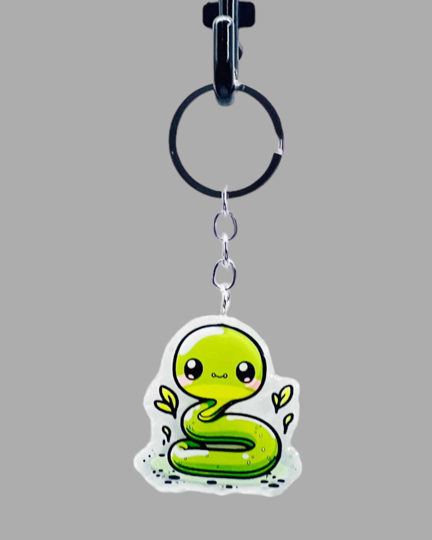 Snake Acrylic keychain, Wildlife Cute kawaii memorial ornament, pet portrait charm, backpack fob, dad car décor, stocking stuffer, birthday gift