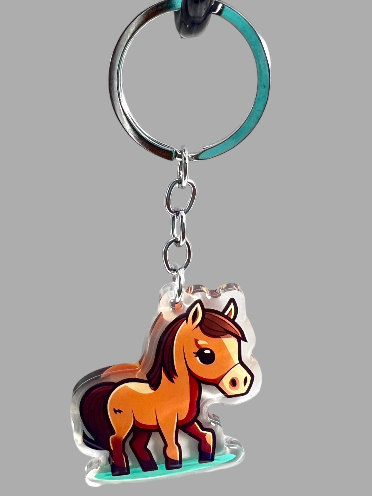 Horse Acrylic Keychain, Cute kawaii memorial ornament, pet portrait charm gift  backpack Horse Acrylic Keychain, Farm Animal Cute kawaii memorial ornament, pet portrait charm gift  backpack fob, dad car décor, first day of school gift