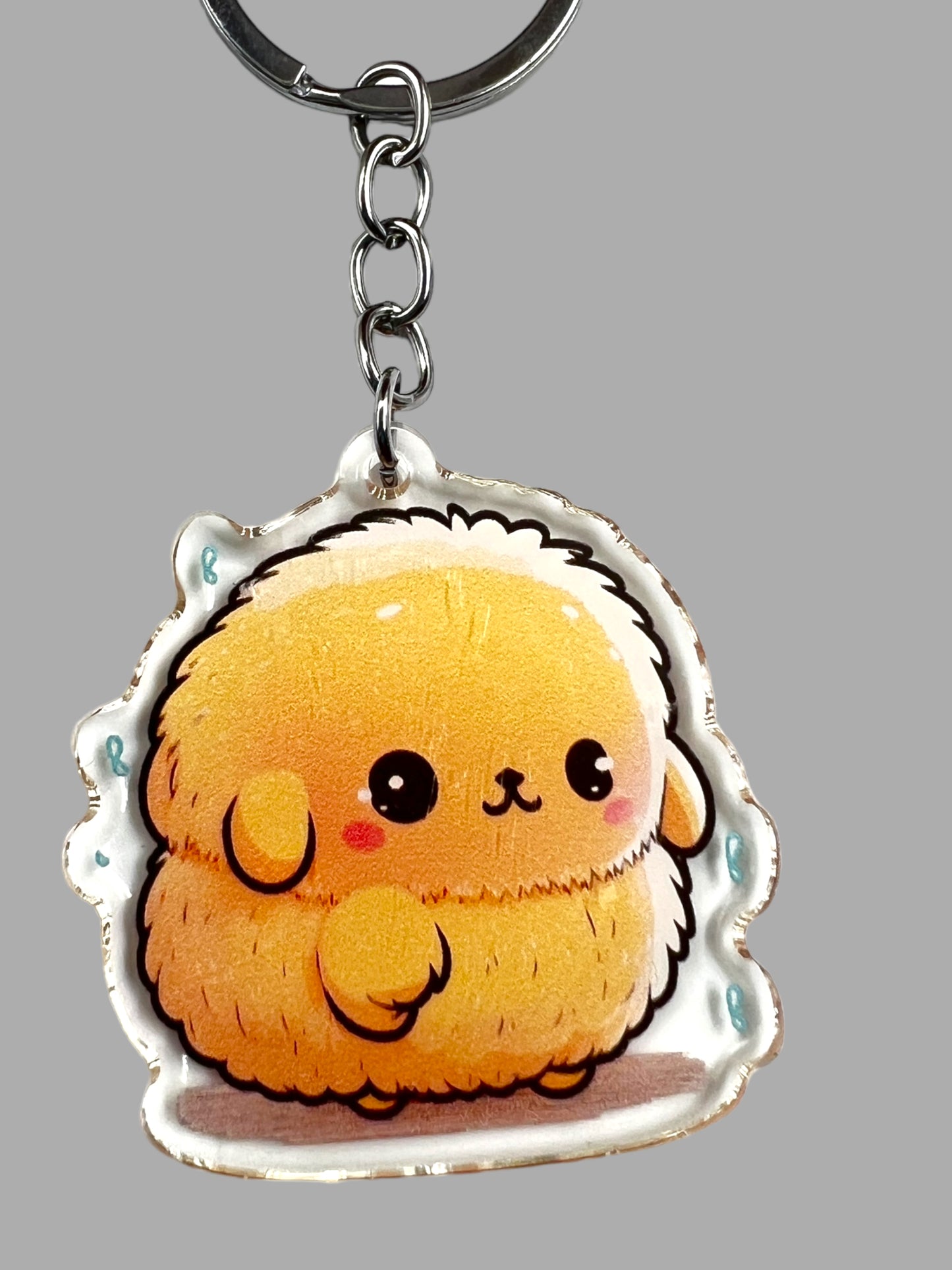 Illama Kawaii  Farm animal Acrylic Keychain, Cute kawaii memorial ornament, pet portrait charm gift  backpack fob, dad car décor, first day of school gift