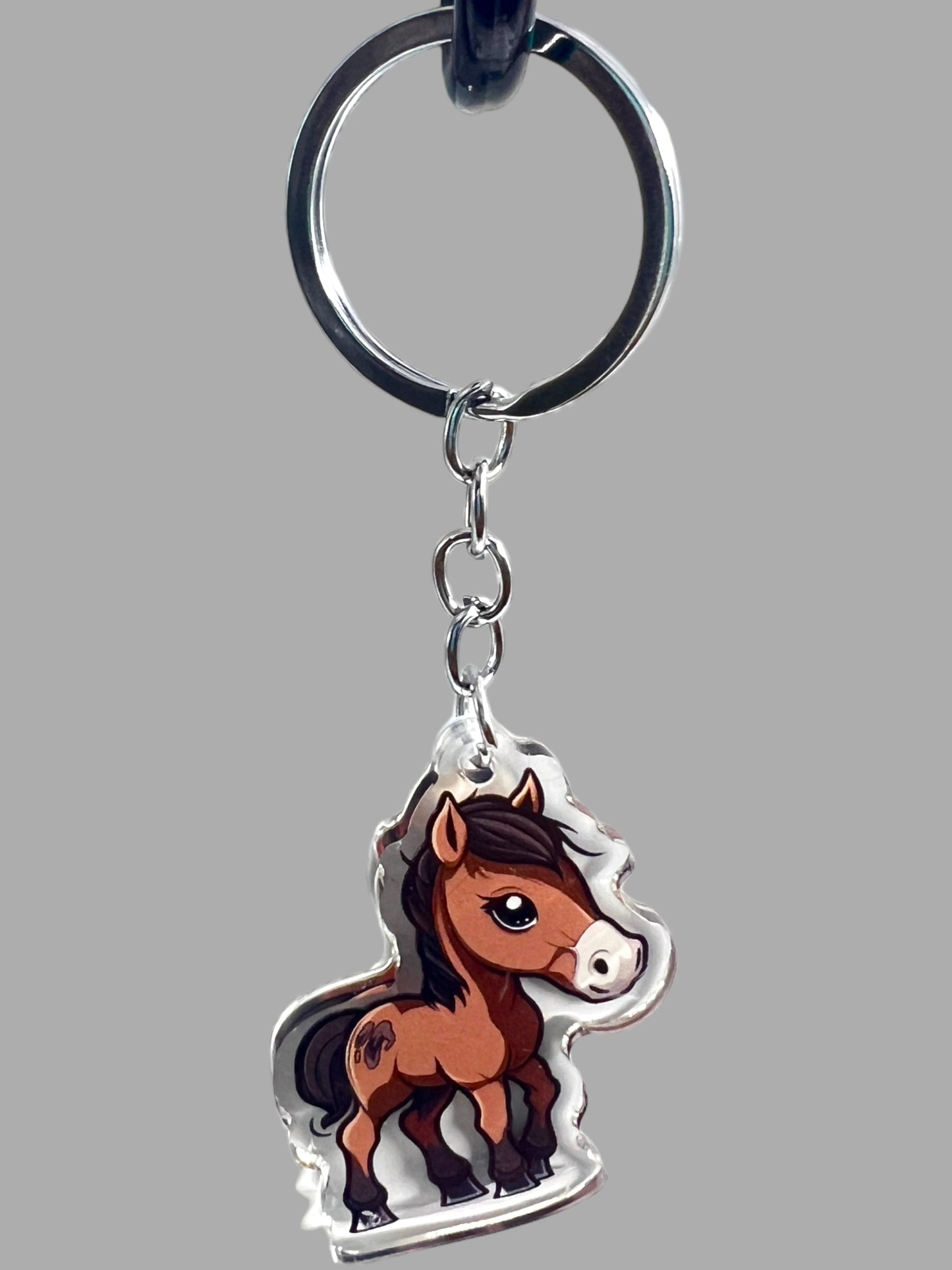 Horse Acrylic Keychain, Cute kawaii memorial ornament, pet portrait charm gift  backpack Horse Acrylic Keychain, Farm Animal Cute kawaii memorial ornament, pet portrait charm gift  backpack fob, dad car décor, first day of school gift