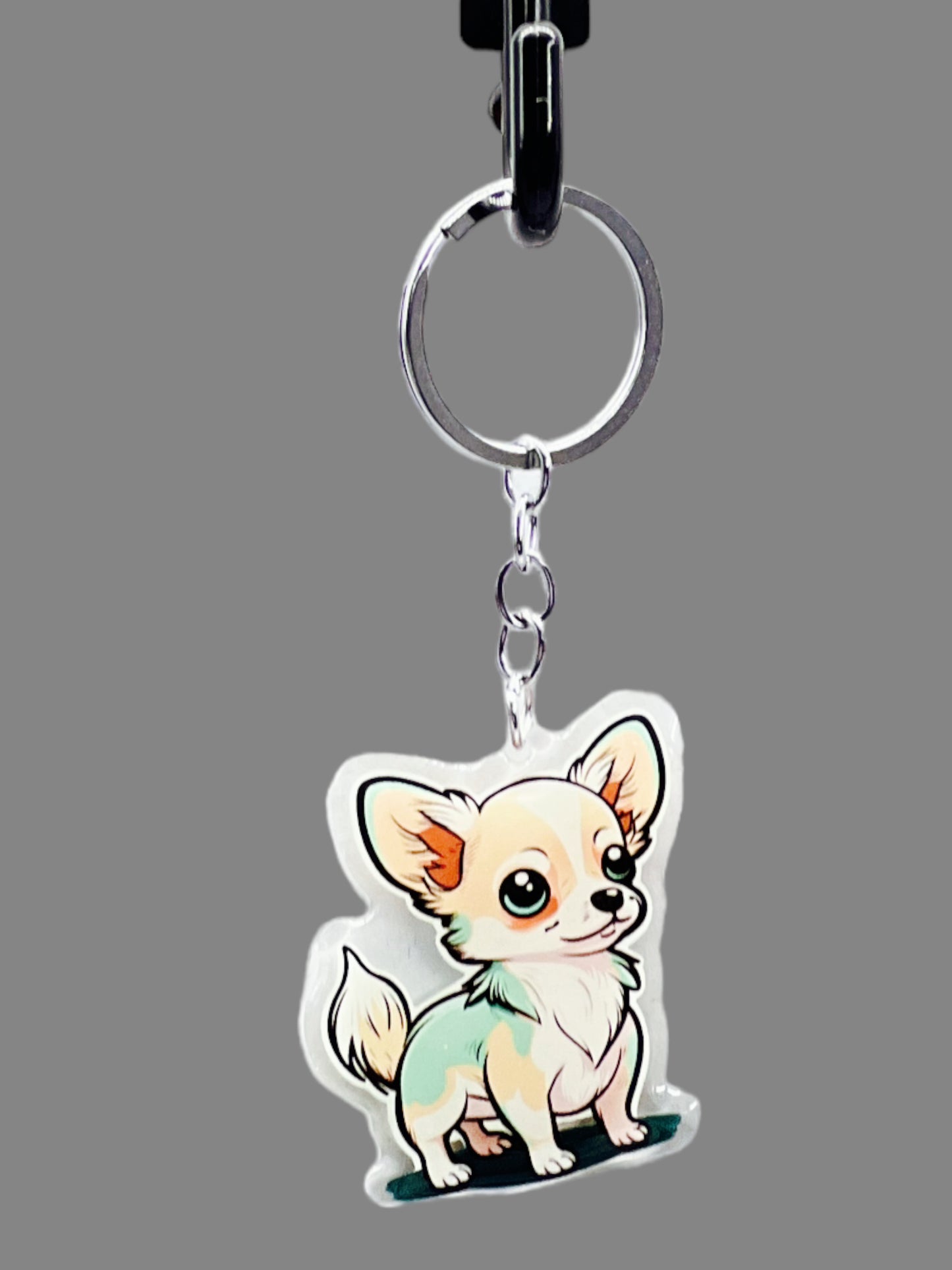 Chihuahua Acrylic Keychain Cute kawaii memorial ornament, pet portrait charm gift  backpack fob, dad car décor, dog mom