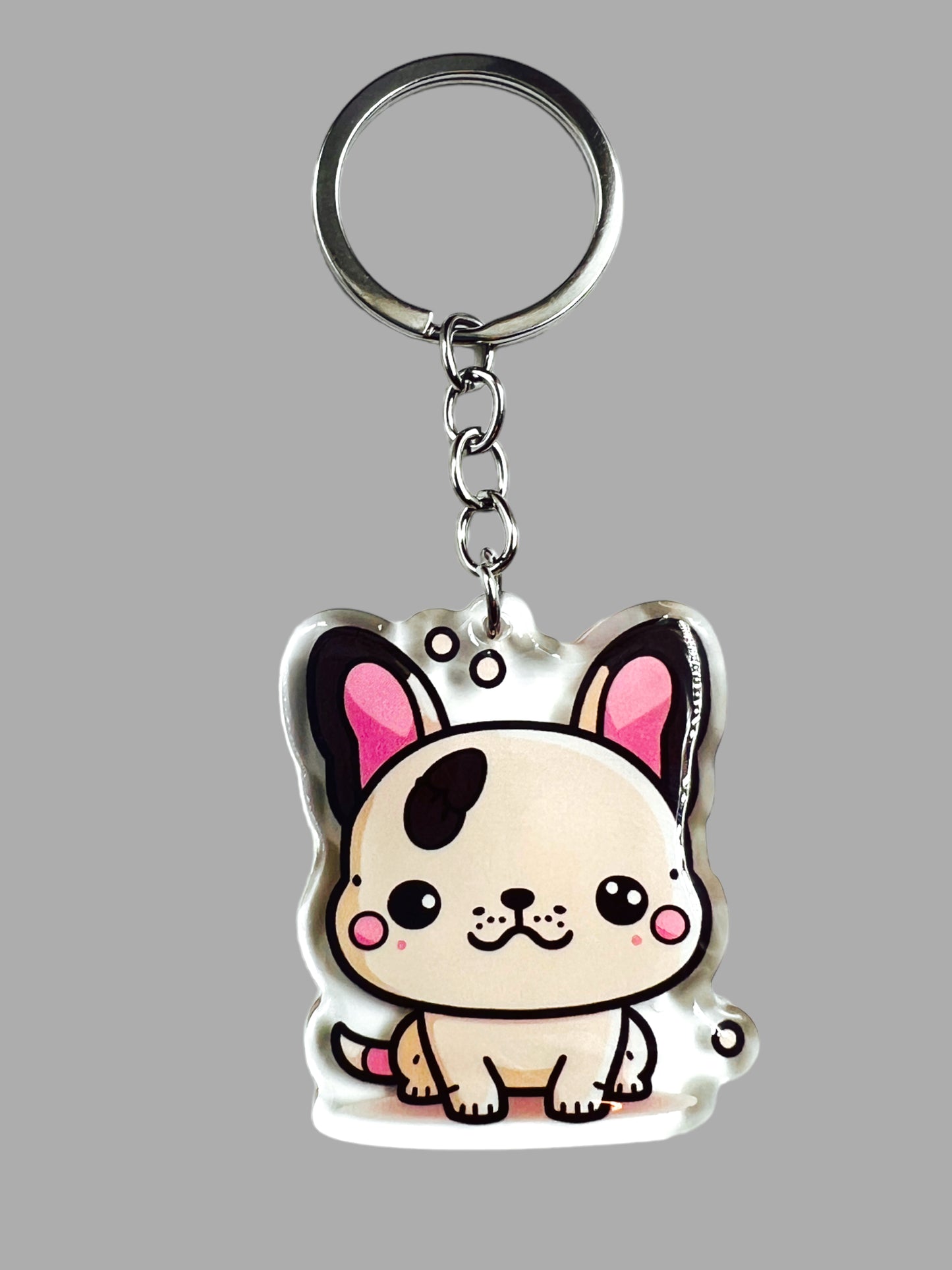 French Bulldog Dog Acrylic Keychain Cute kawaii memorial ornament, pet portrait charm gift  backpack photo fob, dad car décor, dog mom gift