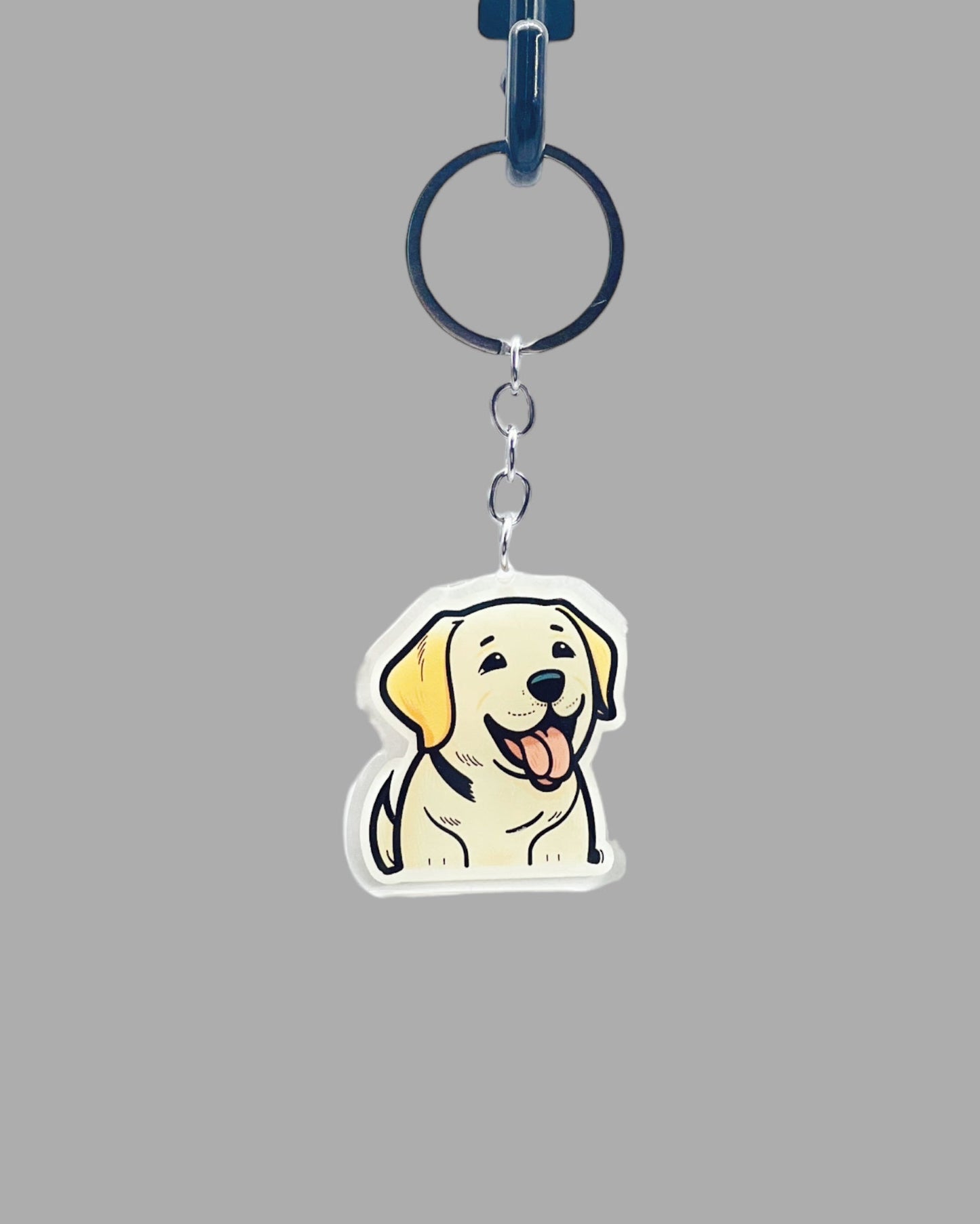 Golden Labrador Dog Acrylic keychain, Cute kawaii memorial ornament, pet portrait charm gift, backpack photo fob, dad car décor, dog mom gift