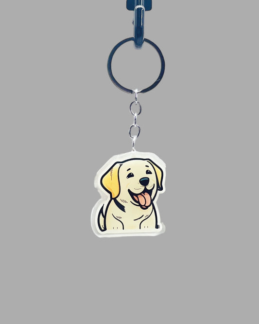 Golden Labrador Dog Acrylic keychain, Cute kawaii memorial ornament, pet portrait charm gift, backpack photo fob, dad car décor, dog mom gift