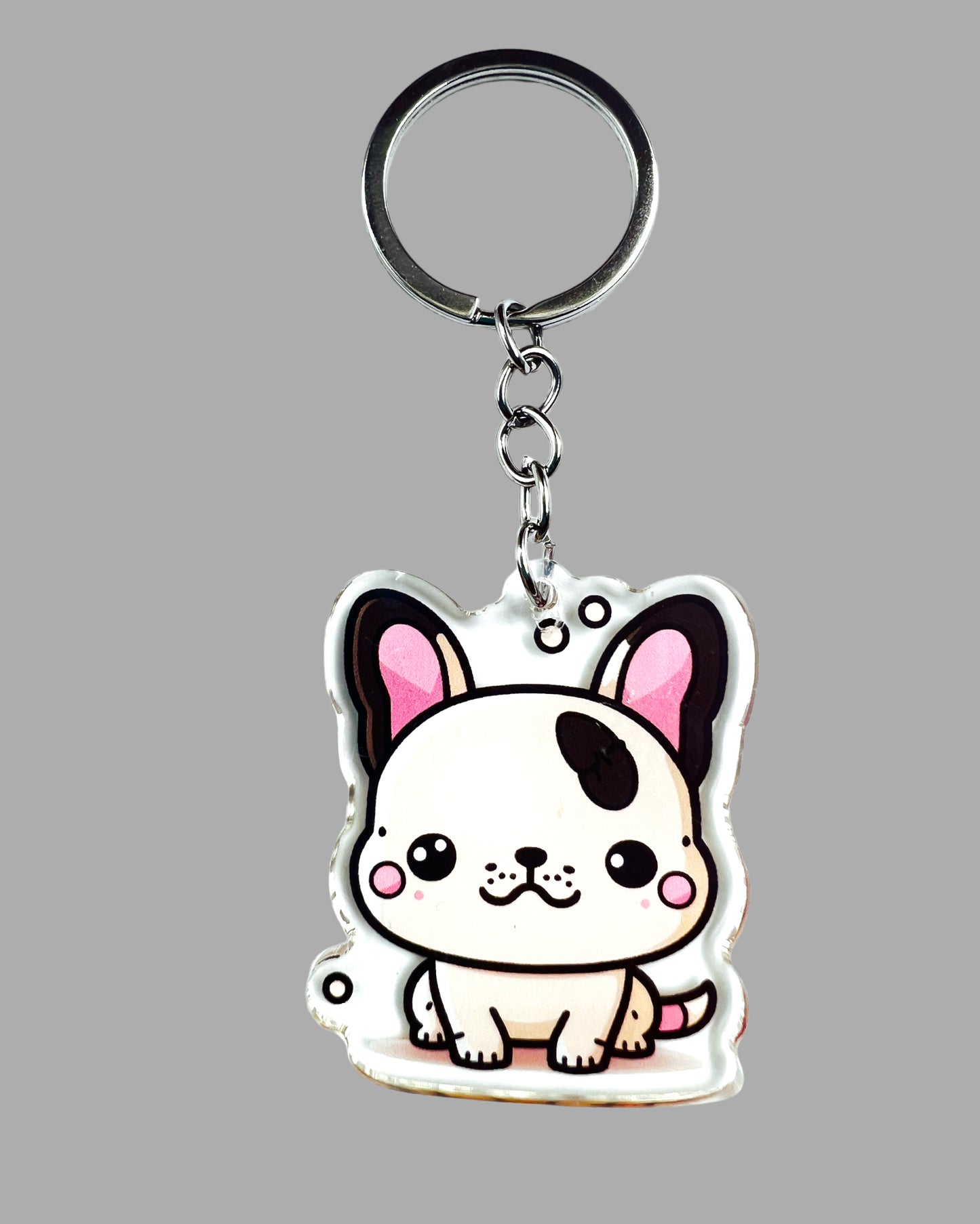 French Bulldog Dog Acrylic Keychain Cute kawaii memorial ornament, pet portrait charm gift  backpack photo fob, dad car décor, dog mom gift