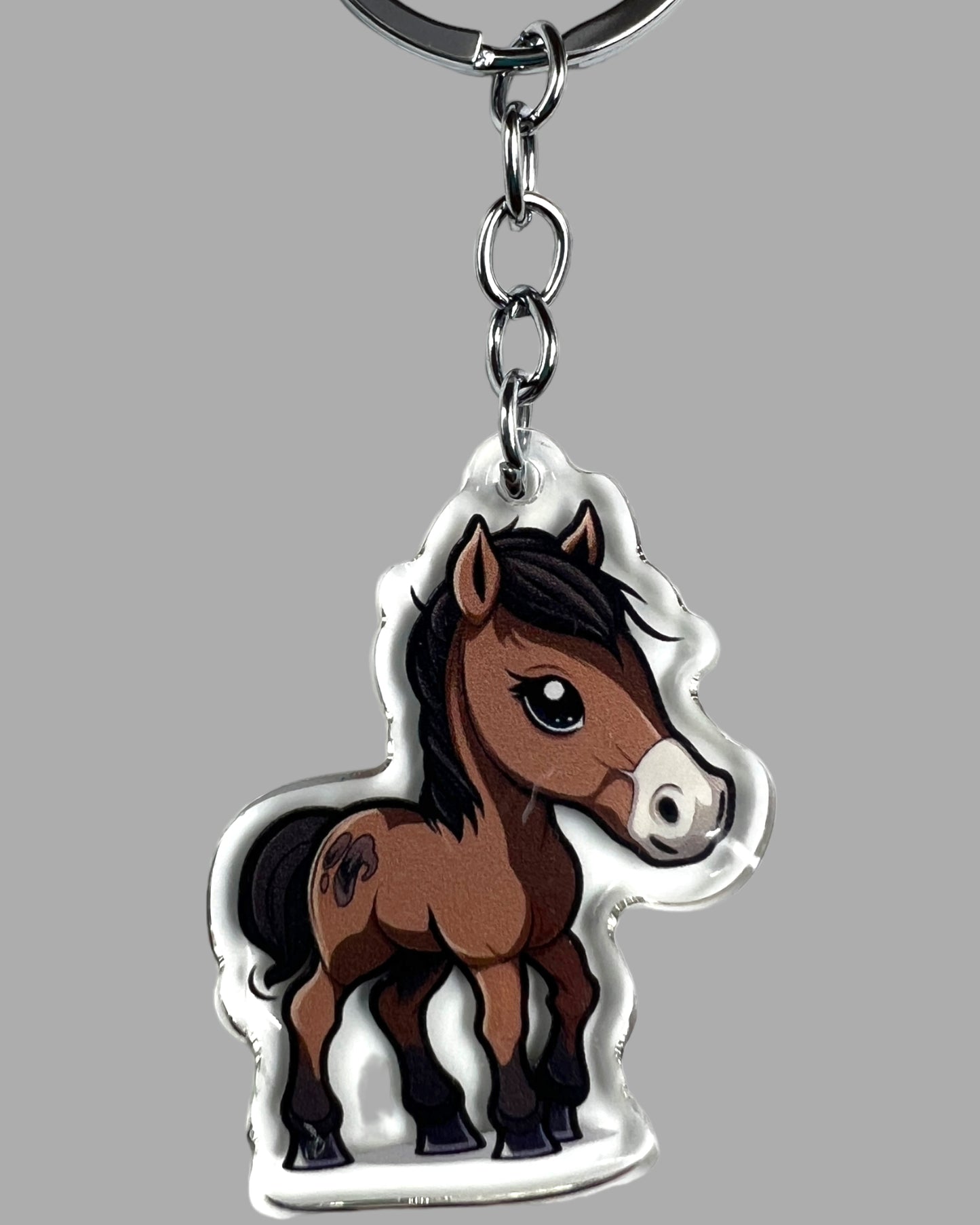 Horse Acrylic Keychain, Cute kawaii memorial ornament, pet portrait charm gift  backpack Horse Acrylic Keychain, Farm Animal Cute kawaii memorial ornament, pet portrait charm gift  backpack fob, dad car décor, first day of school gift