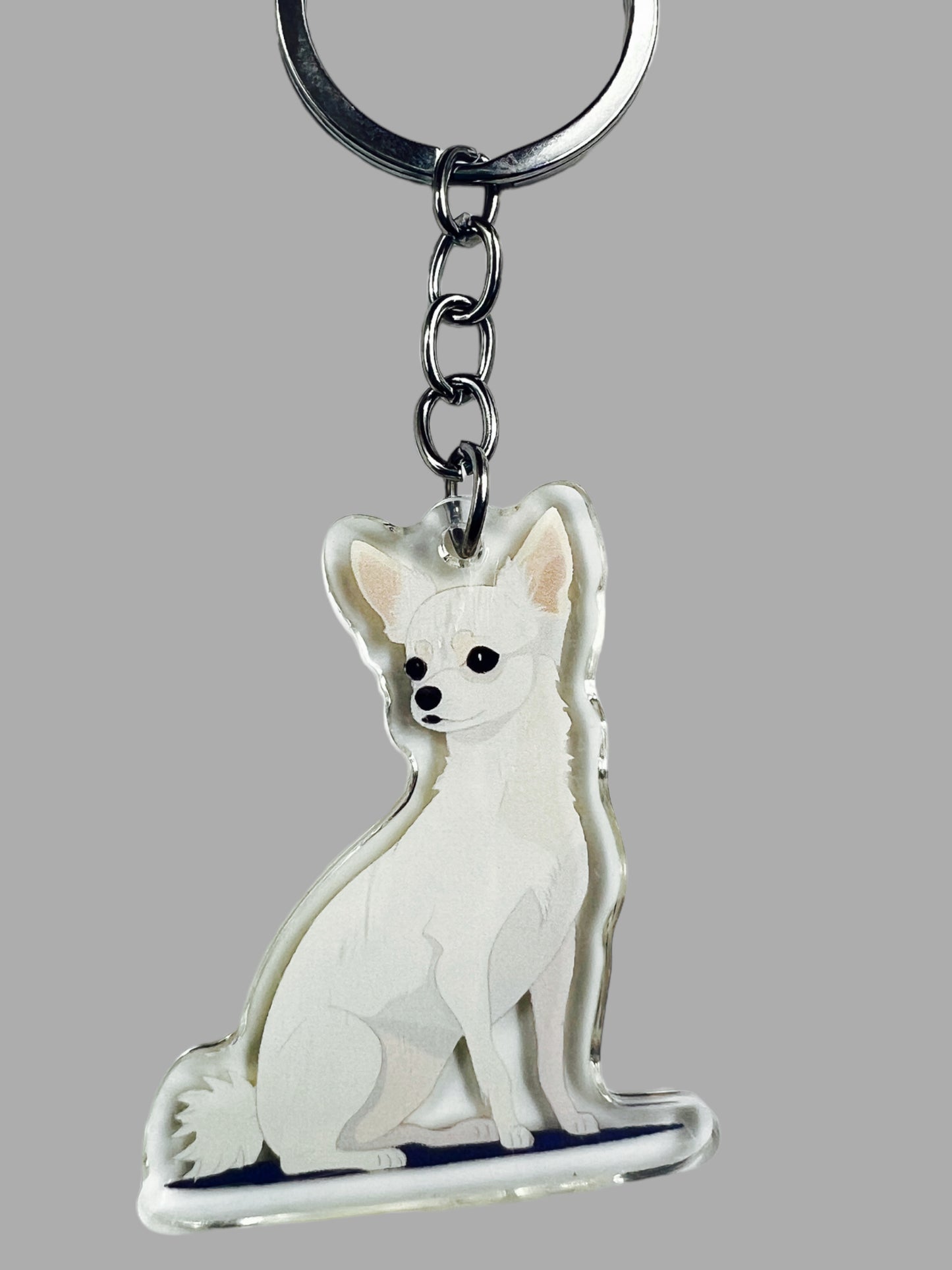 Chihuahua Acrylic Keychain Cute kawaii memorial ornament, pet portrait charm gift  backpack fob, dad car décor, dog mom