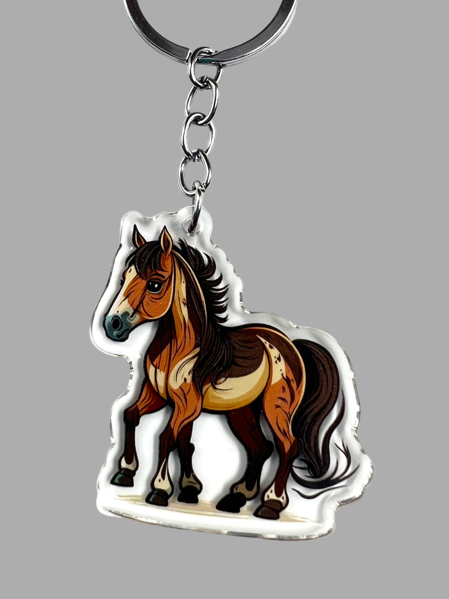 Horse Acrylic Keychain, Cute kawaii memorial ornament, pet portrait charm gift  backpack Horse Acrylic Keychain, Farm Animal Cute kawaii memorial ornament, pet portrait charm gift  backpack fob, dad car décor, first day of school gift