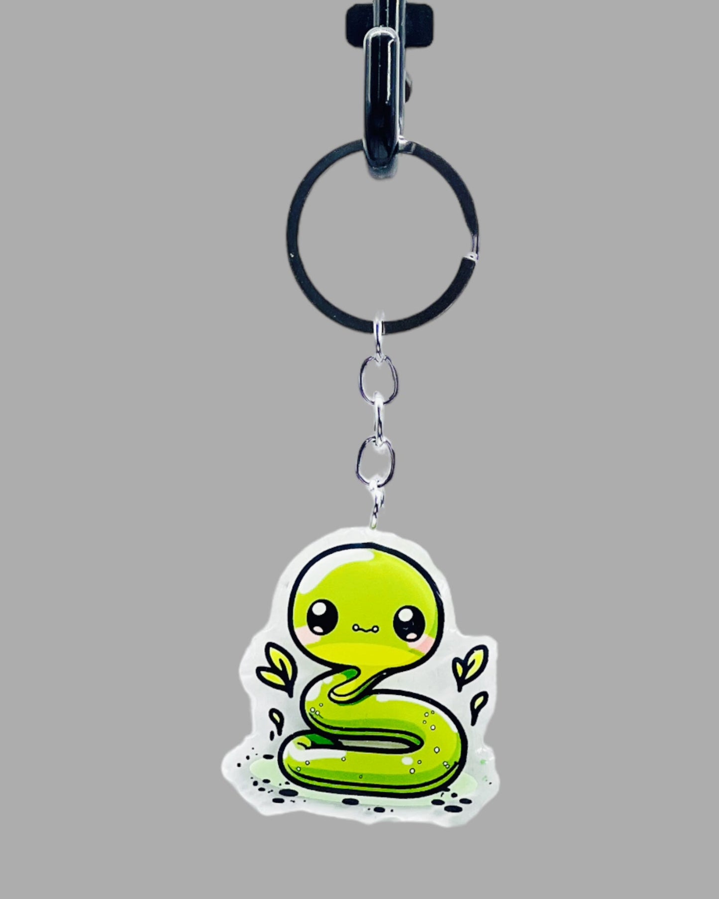 Snake Acrylic Keychain, Wildlife Cute kawaii memorial ornament, pet portrait charm, backpack fob, dad car décor, stocking stuffer, birthday gift