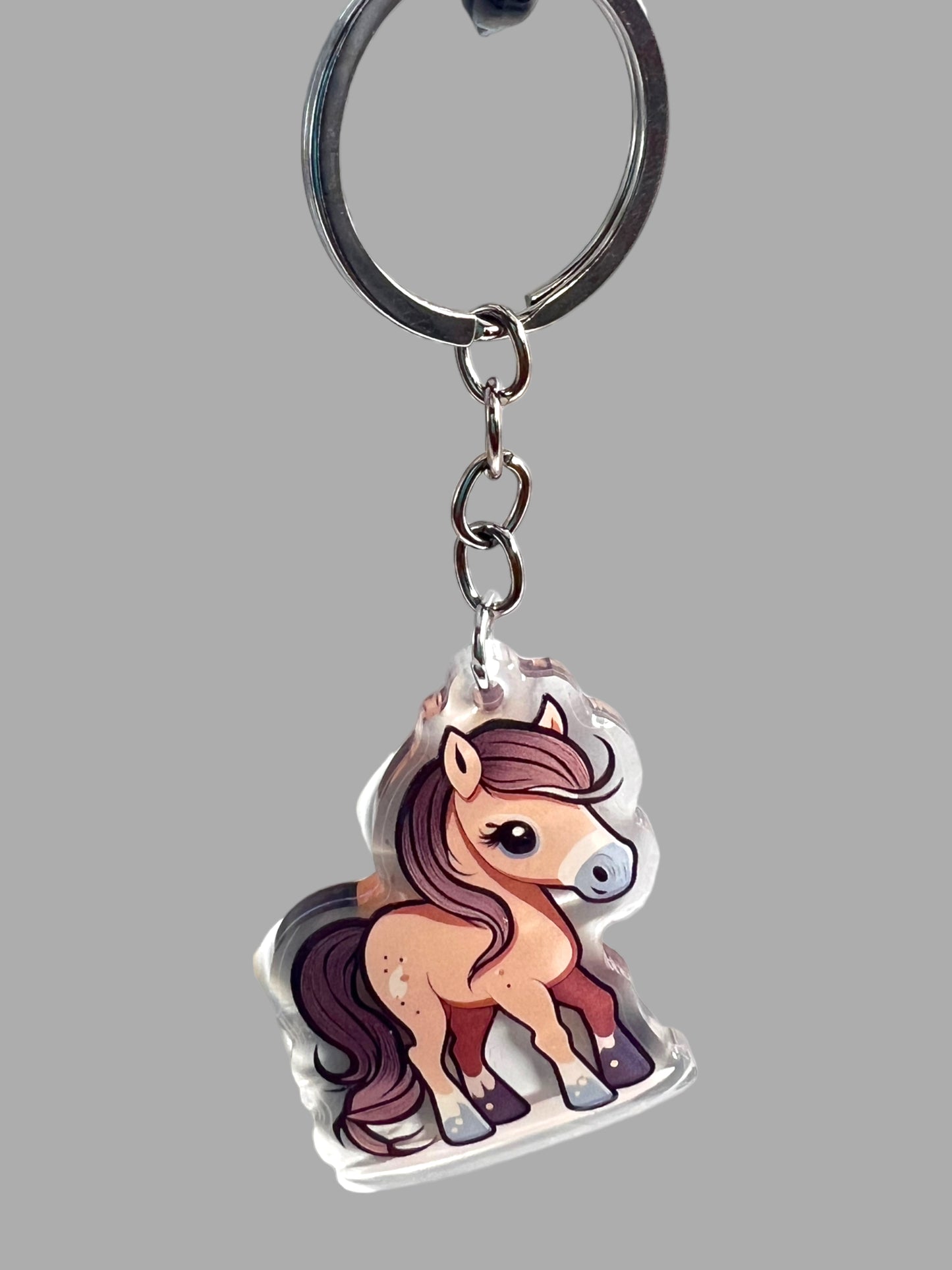 Horse Acrylic Keychain, Cute kawaii memorial ornament, pet portrait charm gift  backpack Horse Acrylic Keychain, Farm Animal Cute kawaii memorial ornament, pet portrait charm gift  backpack fob, dad car décor, first day of school gift