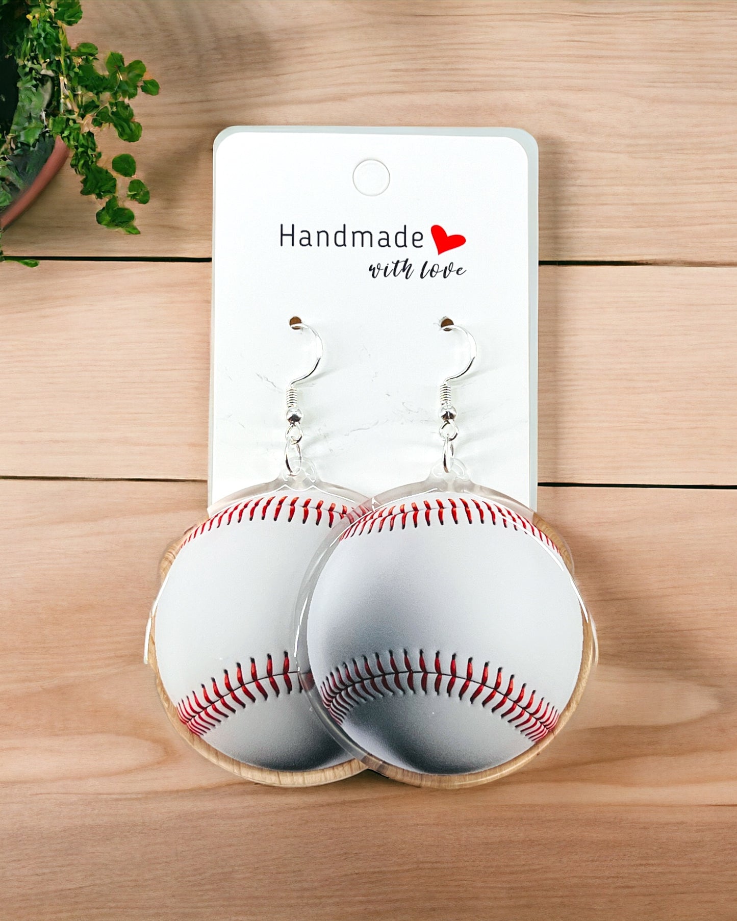 Baseball Mom Sport Acrylic earrings, funky weird quirky earrings, cool funny  gift for her, birthday gift,  Christmas stocking stuffer