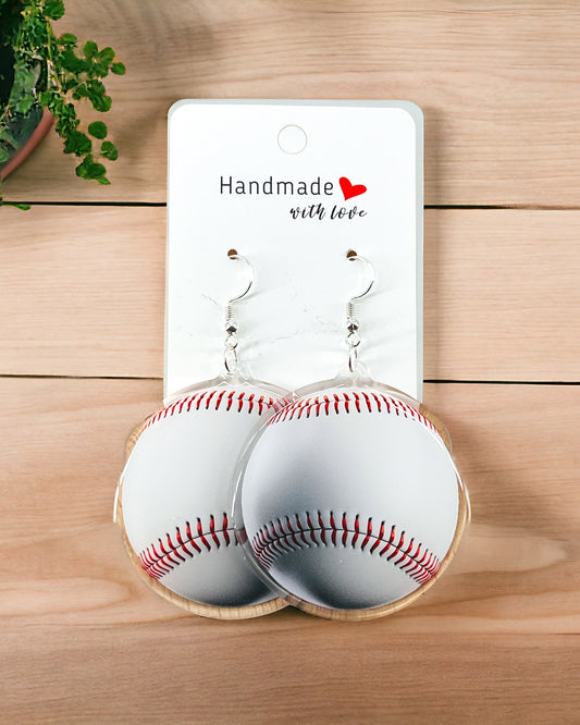 Baseball Mom Sport Acrylic earrings, funky weird quirky earrings, cool funny  gift for her, birthday gift,  Christmas stocking stuffer