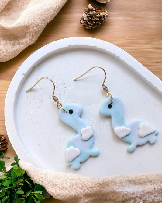 Dinosaur triceratops trex polymer clay earrings, cute girls earrings, birthday Christmas gift for best friend, stocking stuffer for her