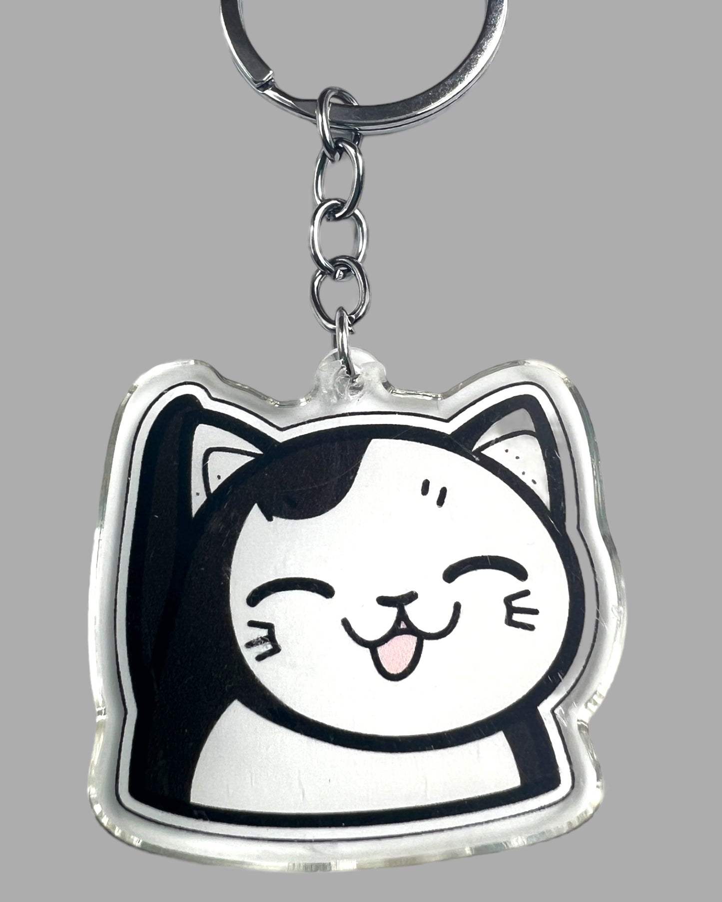 Munchkin Cat Acrylic Keychain, Cute kawaii memorial ornament, pet portrait charm gift  backpack fob, dad car décor, first day of school gift