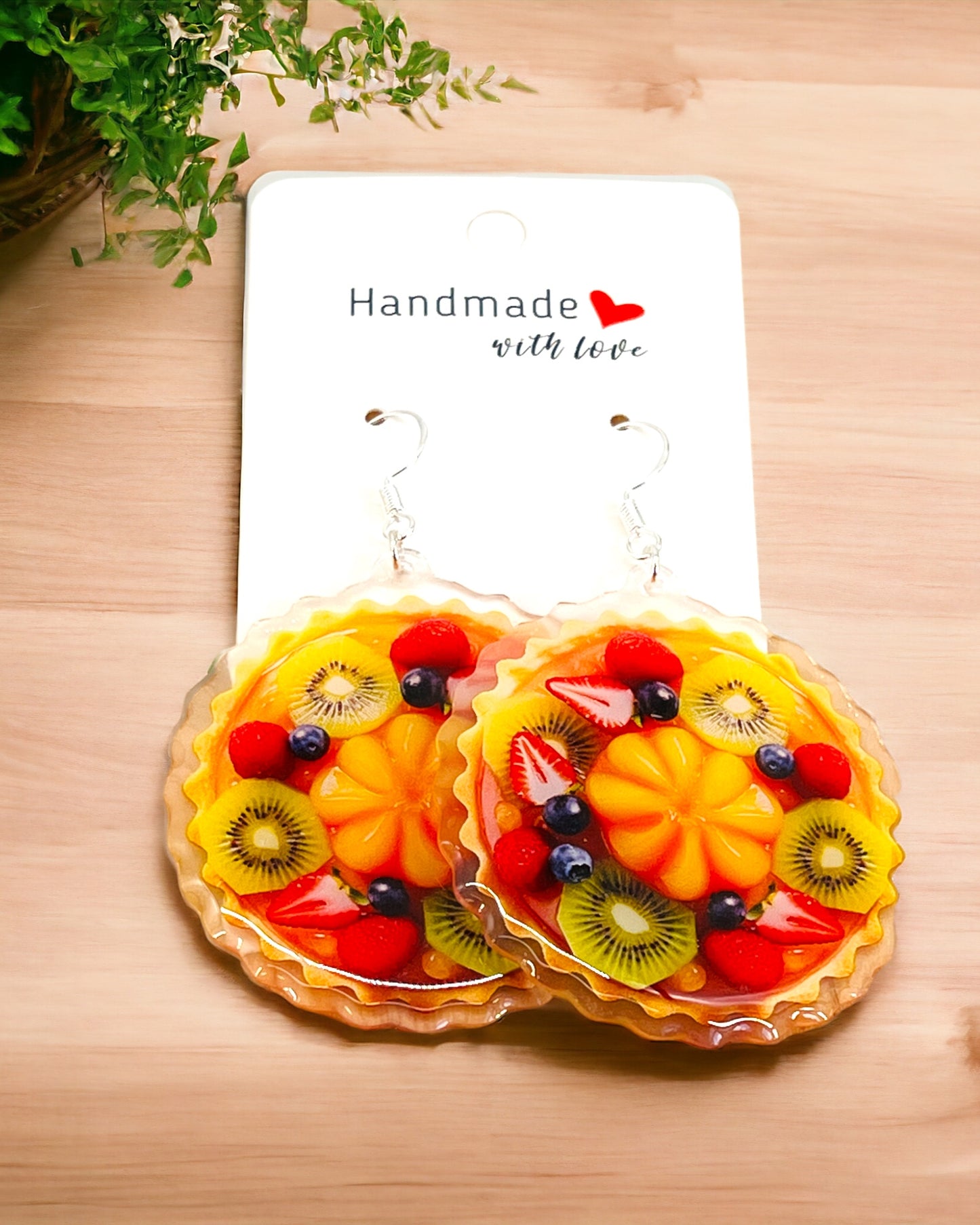 Tart Acrylic earrings, funky weird earrings, quirky earrings, cool funny earrings, gift for her, birthday gift,  Christmas stocking stuffer