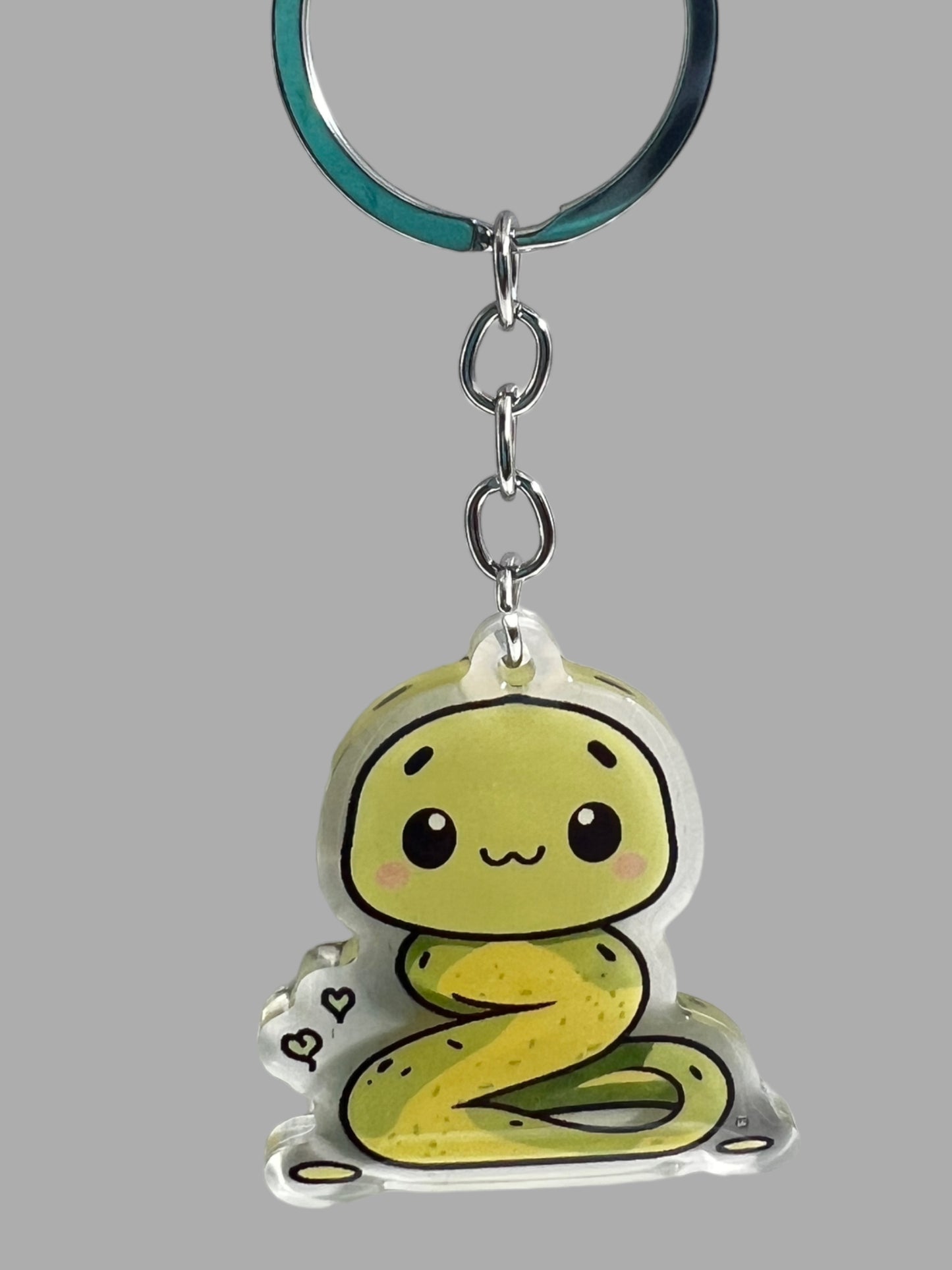 Snake Acrylic Keychain, Wildlife Cute kawaii memorial ornament, pet portrait charm, backpack fob, dad car décor, stocking stuffer, birthday gift