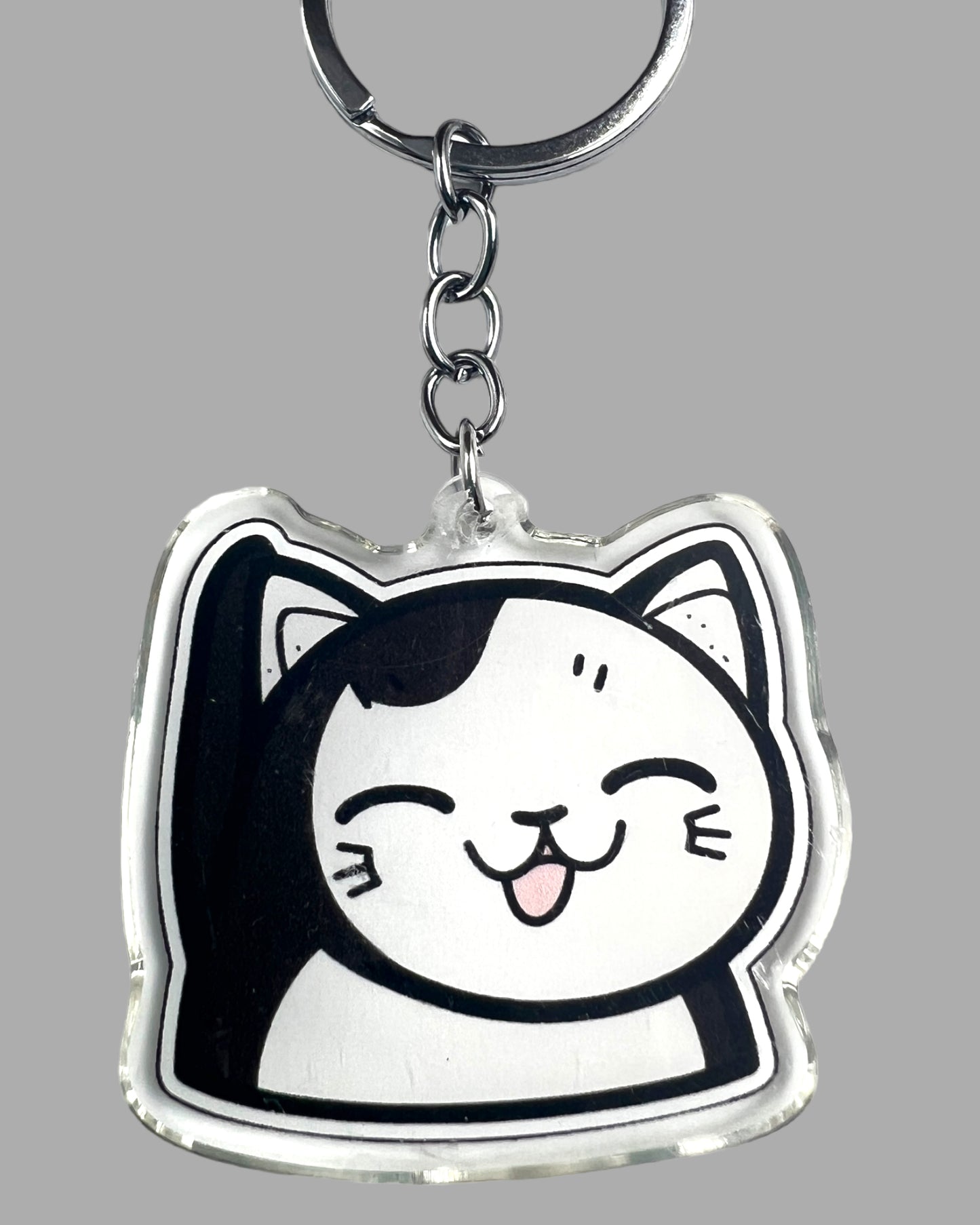 Munchkin Cat Acrylic Keychain, Cute kawaii memorial ornament, pet portrait charm gift  backpack fob, dad car décor, first day of school gift