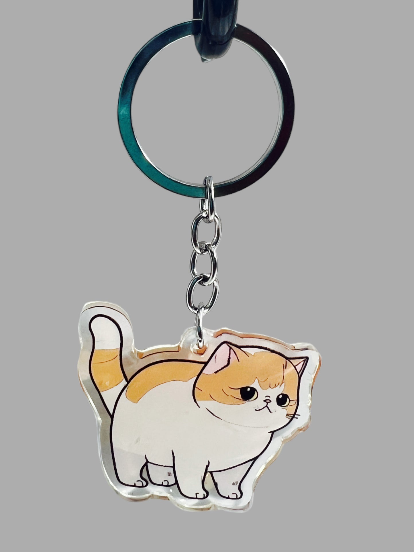 Turkish Van Cat Acrylic Keychain, Cute kawaii memorial ornament, pet portrait charm, backpack fob, dad car décor, stocking stuffer