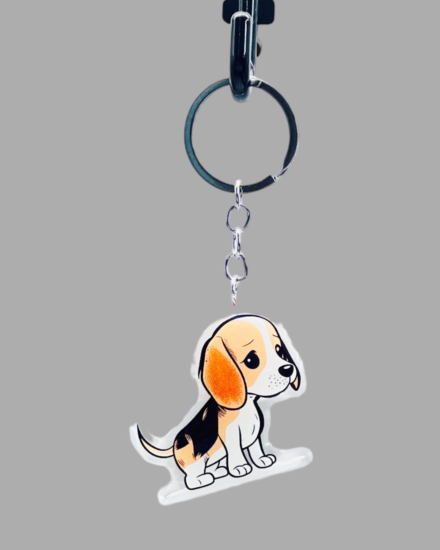 Beagle Dog Acrylic keychain Cute kawaii memorial ornament, pet portrait charm gift  backpack photo fob, dad car décor, first day of school