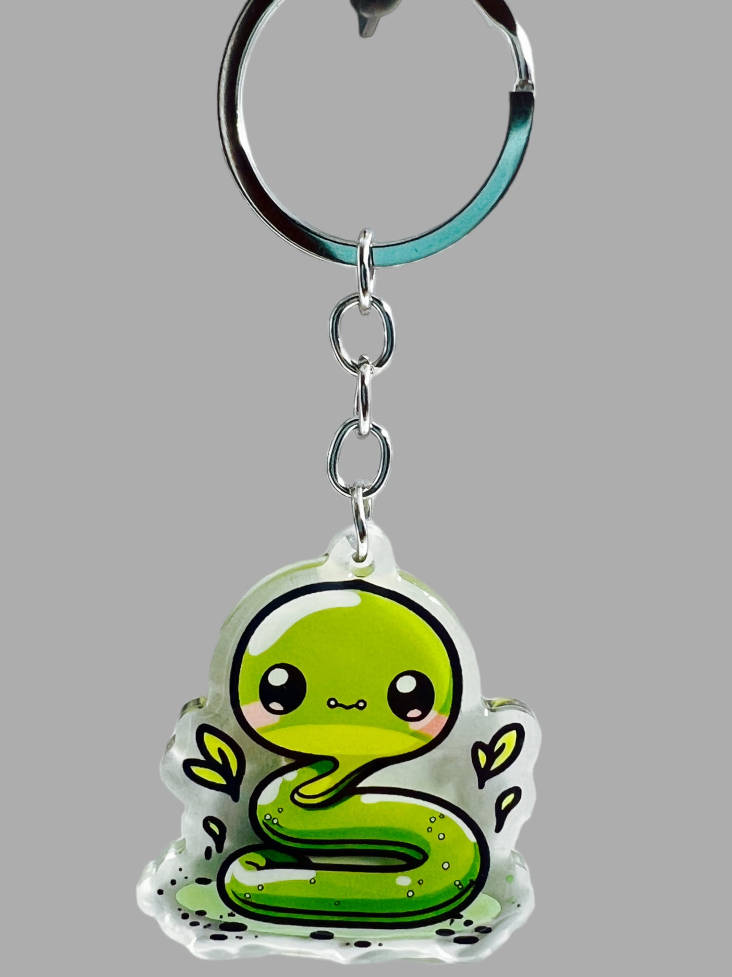 Snake Acrylic Keychain, Wildlife Cute kawaii memorial ornament, pet portrait charm, backpack fob, dad car décor, stocking stuffer, birthday gift