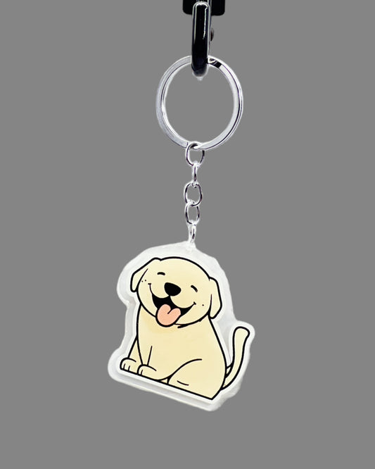 Golden Labrador Dog Acrylic keychain, Cute kawaii memorial ornament, pet portrait charm gift, backpack photo fob, dad car décor, dog mom gift