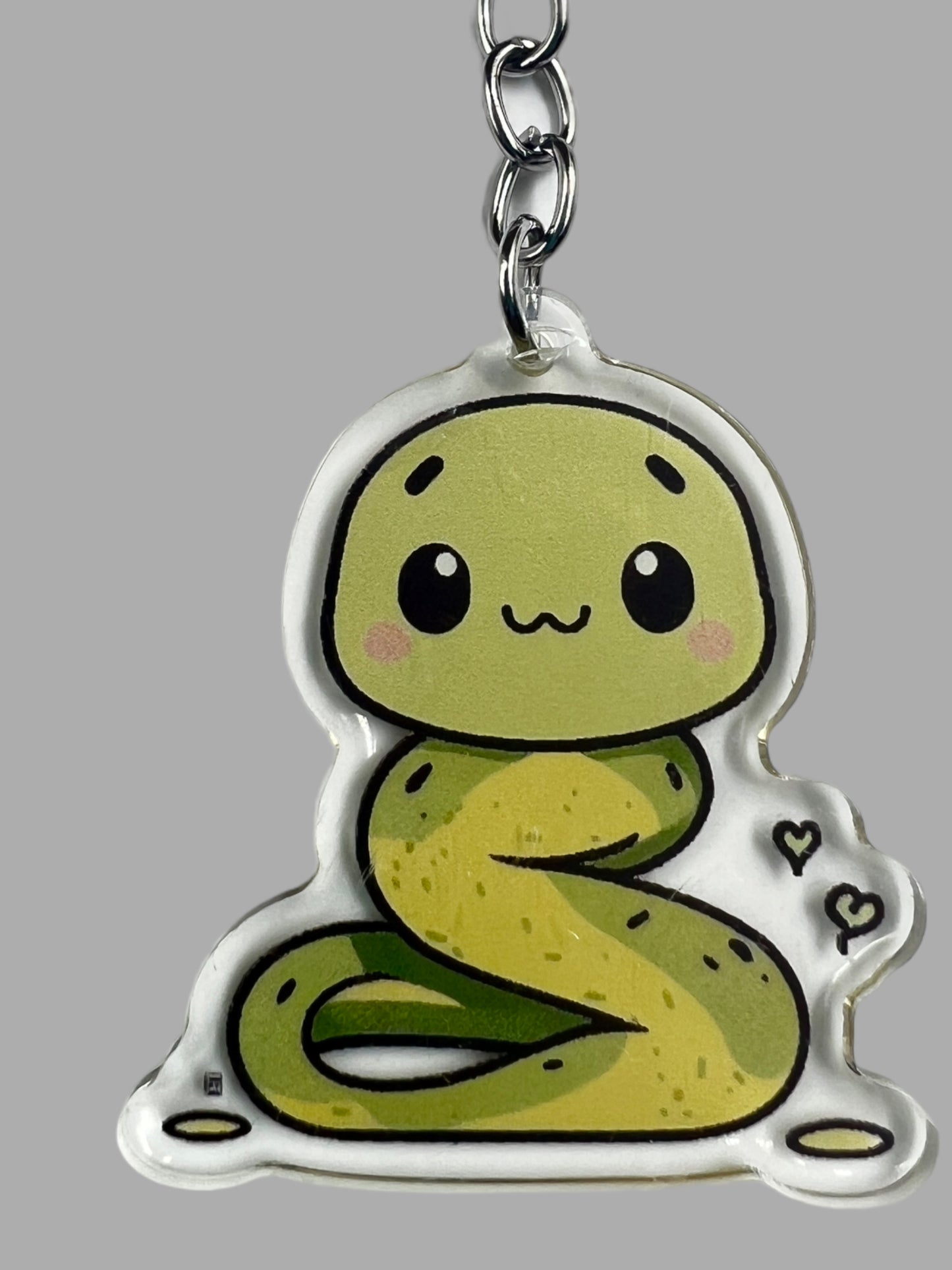 Snake Acrylic Keychain, Wildlife Cute kawaii memorial ornament, pet portrait charm, backpack fob, dad car décor, stocking stuffer, birthday gift