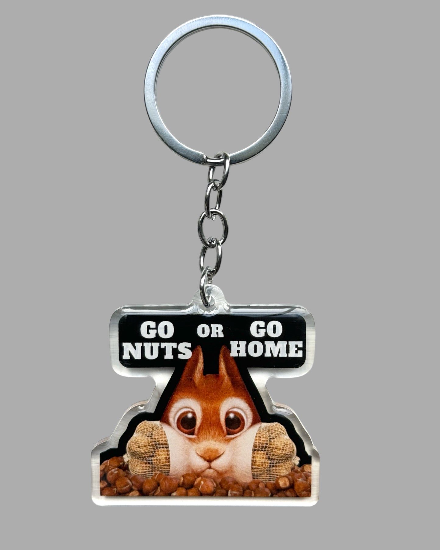 Squirrel Wildlife acrylic Keychain, Cute kawaii memorial ornament, pet portrait charm, backpack fob, dad car décor, stocking stuffer, birthday gift