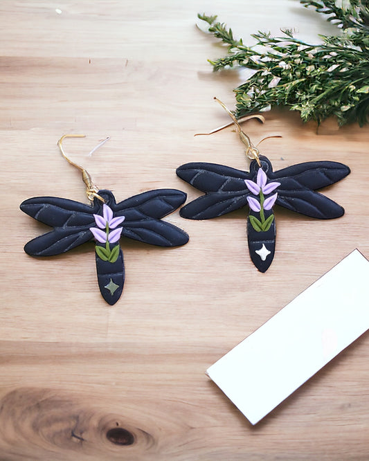 Dragonfly polymer clay earrings cute minimalist nature girls earrings, birthday gift for best friend, Christmas gift or stocking stuffer for her