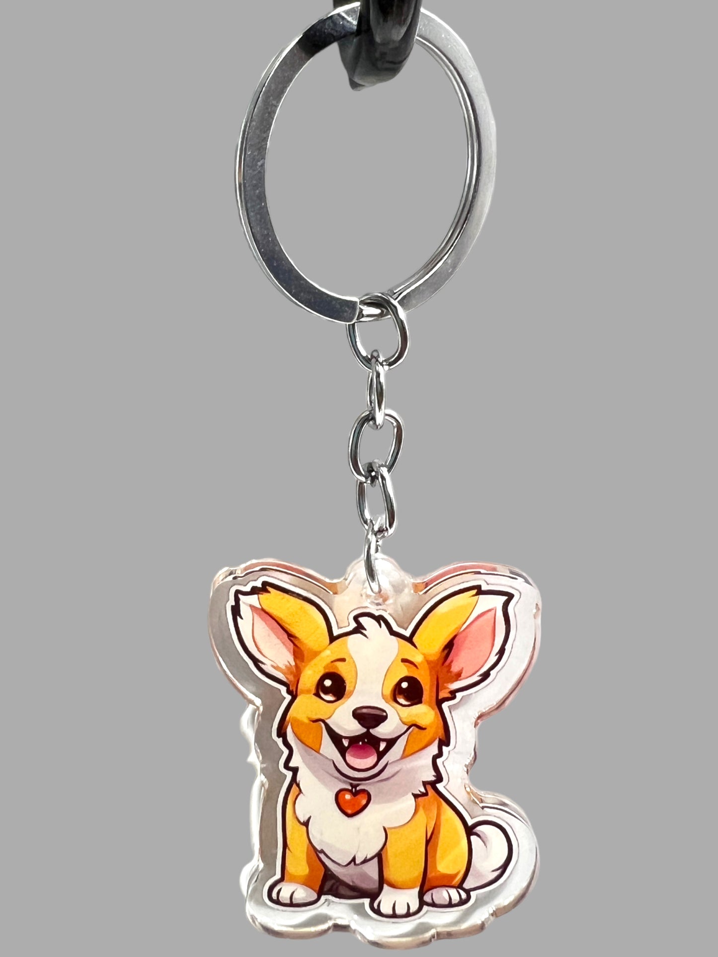 Dog  Acrylic Keychain Cute kawaii memorial ornament, pet portrait charm gift  backpack photo fob, dad car décor, dog mom gift