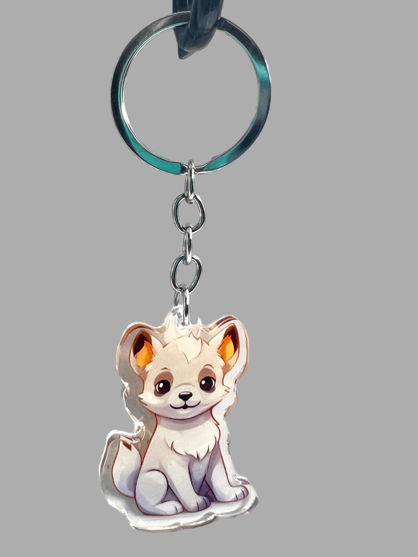 Hokkaido Dog Acrylic Keychain,  Cute kawaii memorial ornament, pet portrait charm gift, backpack fob, dad car décor, dog mom gift