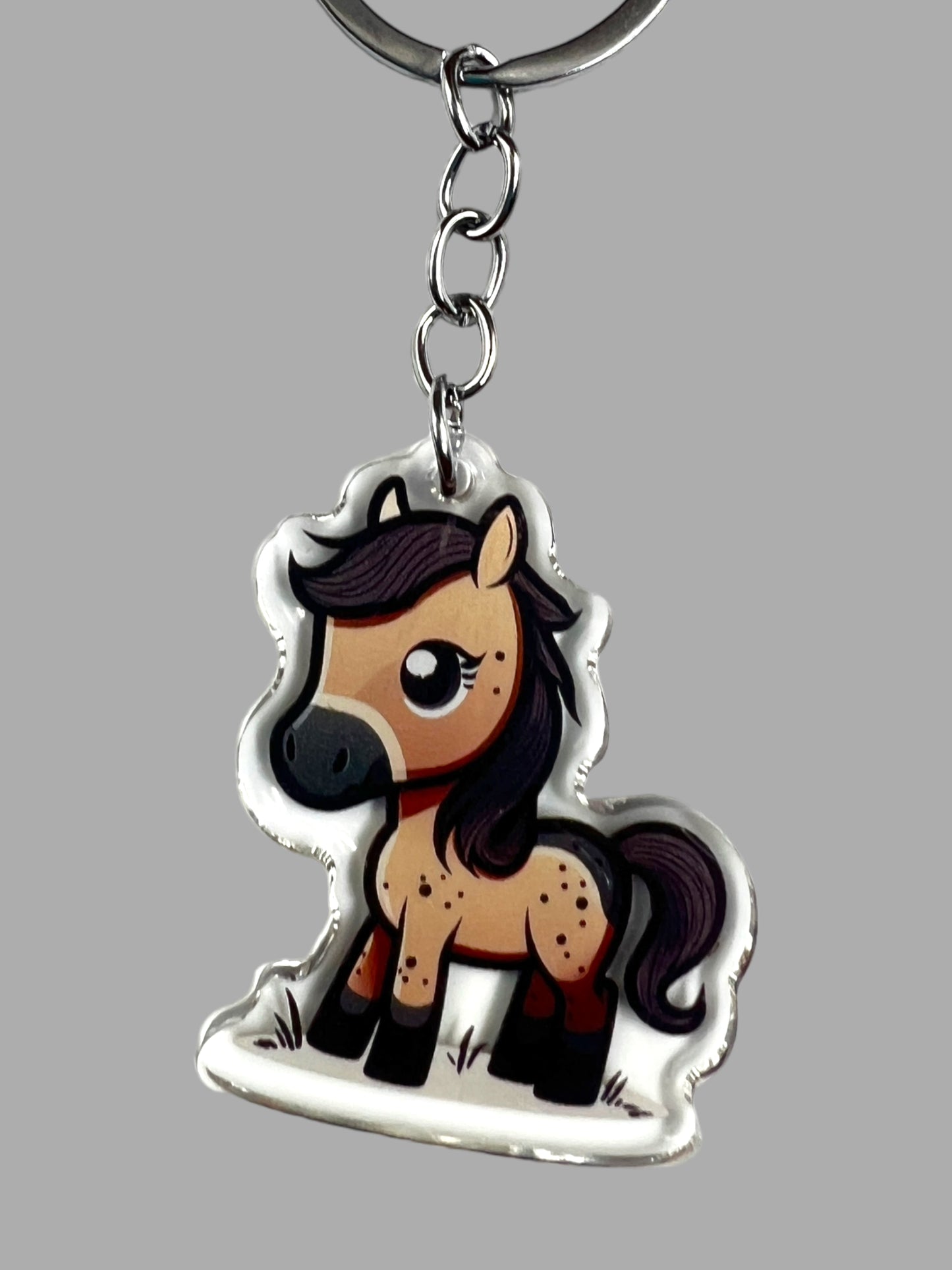 Horse Acrylic Keychain, Cute kawaii memorial ornament, pet portrait charm gift  backpack Horse Acrylic Keychain, Farm Animal Cute kawaii memorial ornament, pet portrait charm gift  backpack fob, dad car décor, first day of school gift