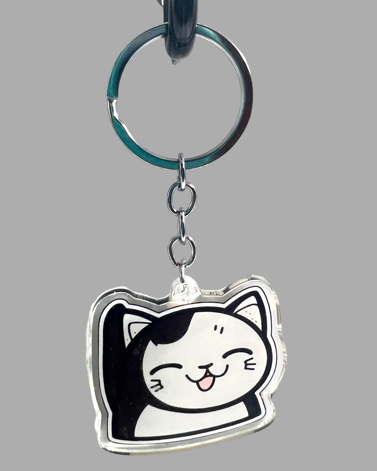 Munchkin Cat Acrylic Keychain, Cute kawaii memorial ornament, pet portrait charm gift  backpack fob, dad car décor, first day of school gift