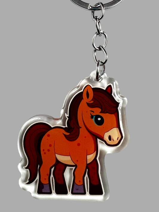 Horse Acrylic Keychain, Cute kawaii memorial ornament, pet portrait charm gift  backpack Horse Acrylic Keychain, Farm Animal Cute kawaii memorial ornament, pet portrait charm gift  backpack fob, dad car décor, first day of school gift