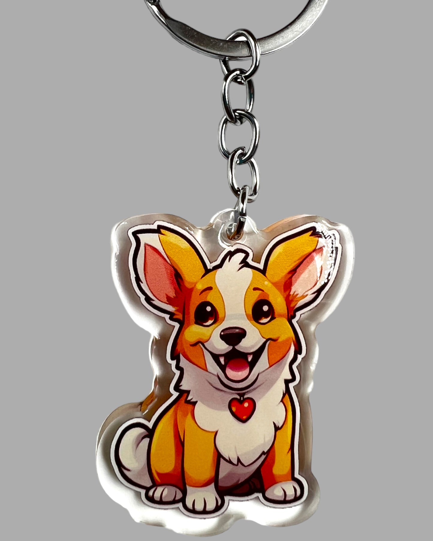 Dog  Acrylic Keychain Cute kawaii memorial ornament, pet portrait charm gift  backpack photo fob, dad car décor, dog mom gift