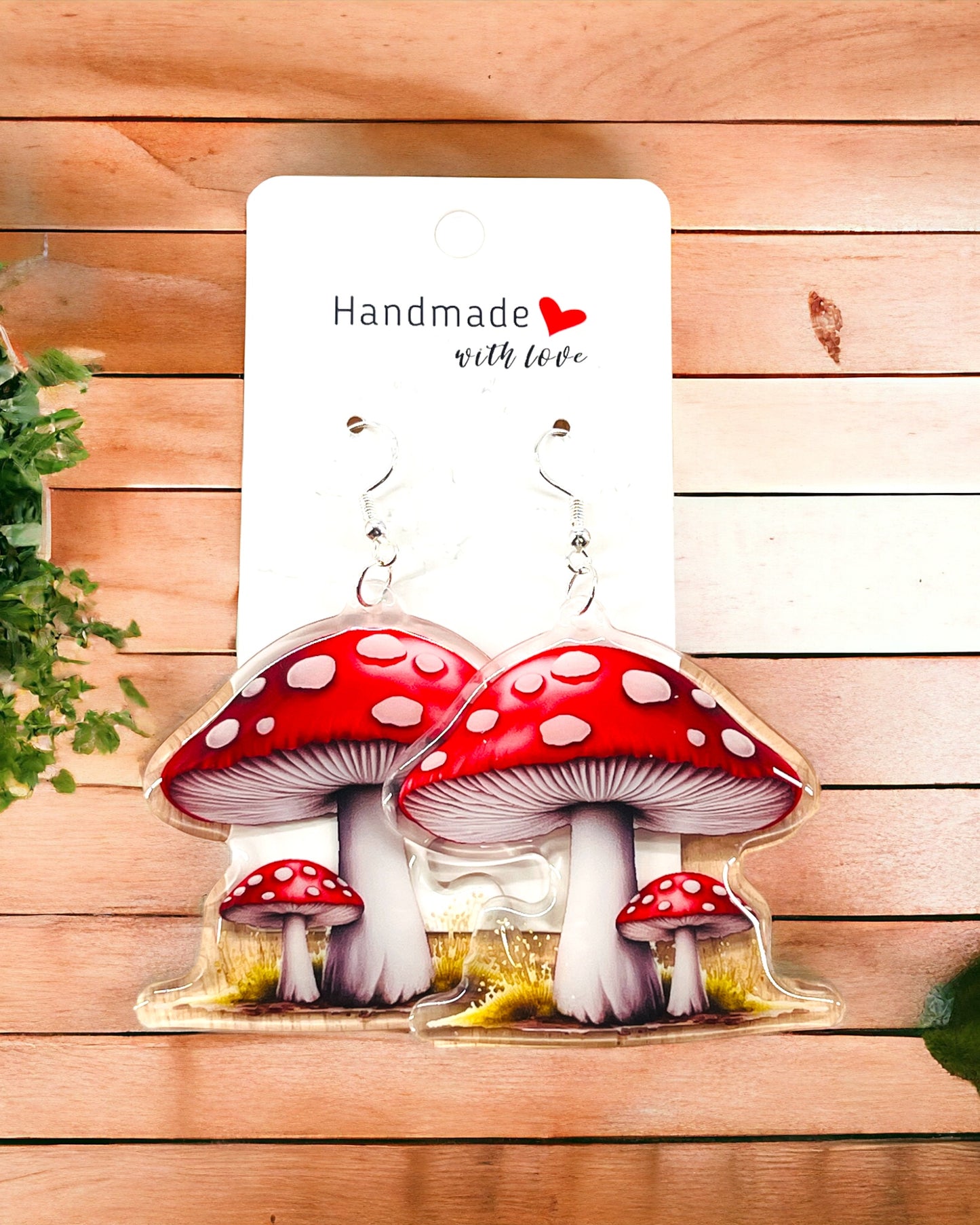 Mushroom Acrylic earrings, funky weird earrings, quirky earrings, cool funny earrings, gift for her, birthday gift,  Christmas stocking stuffer